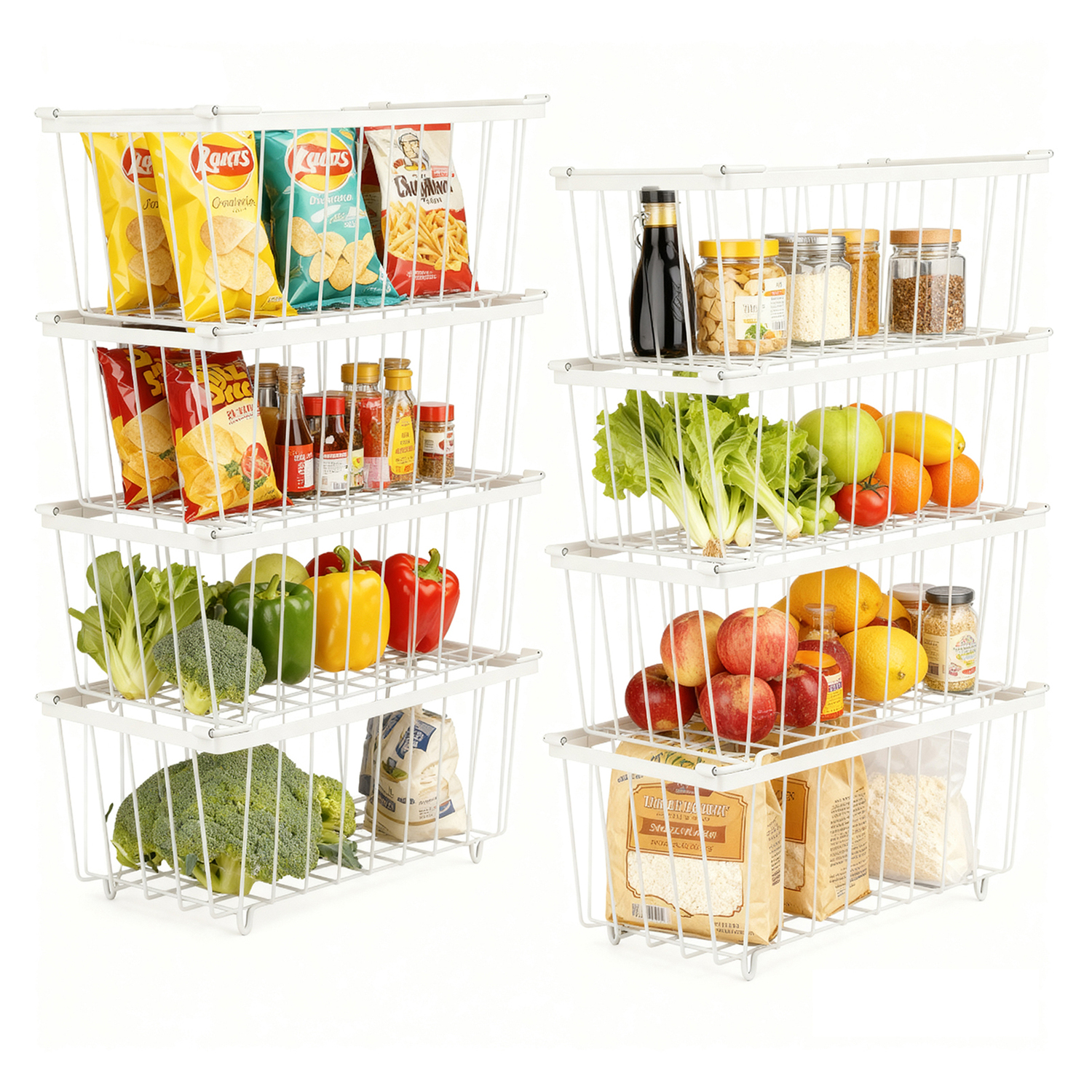 Expert Homewares Palermo Stackable Freezer Storage Baskets | Temple ...