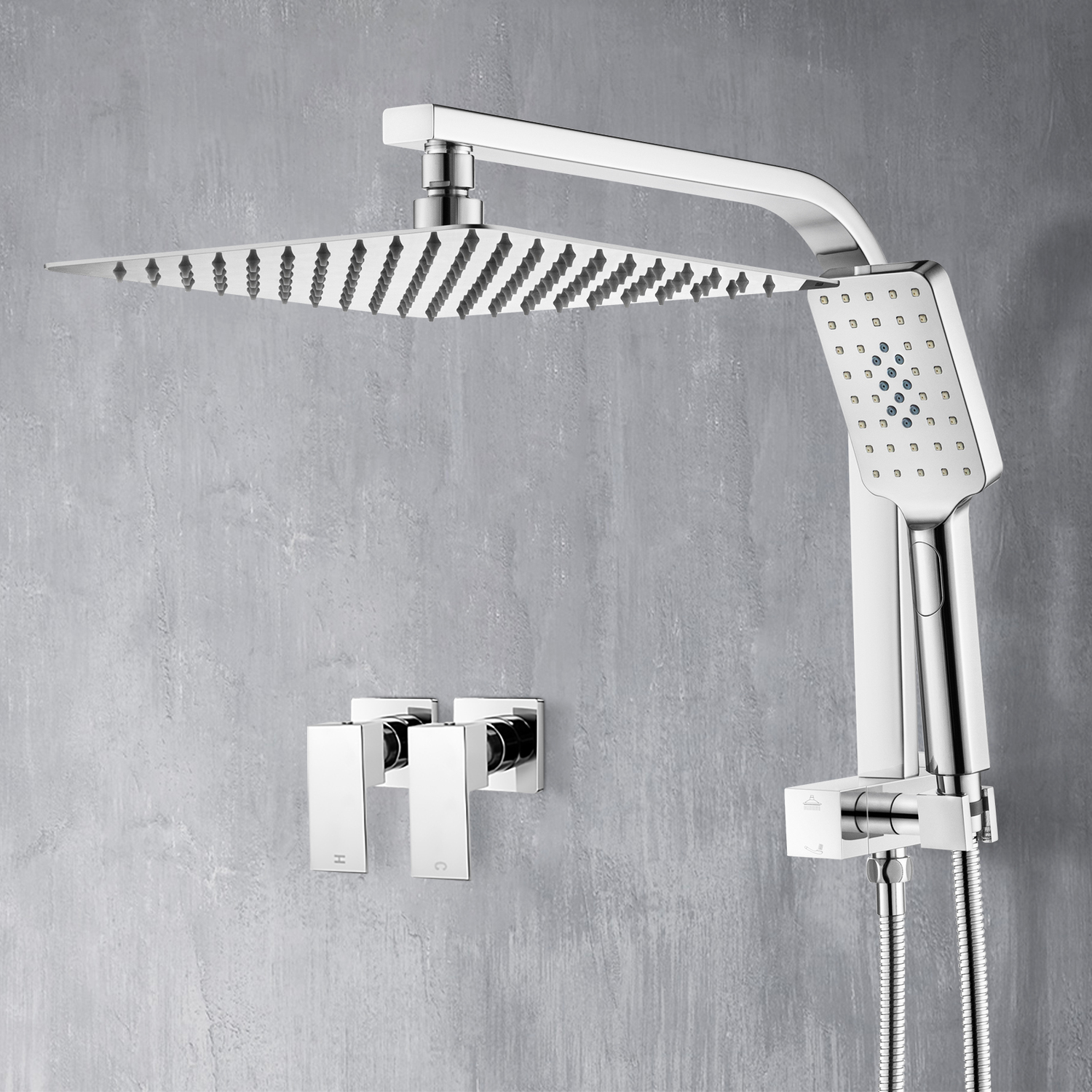 Alessandro Short Twin Shower Tap Set