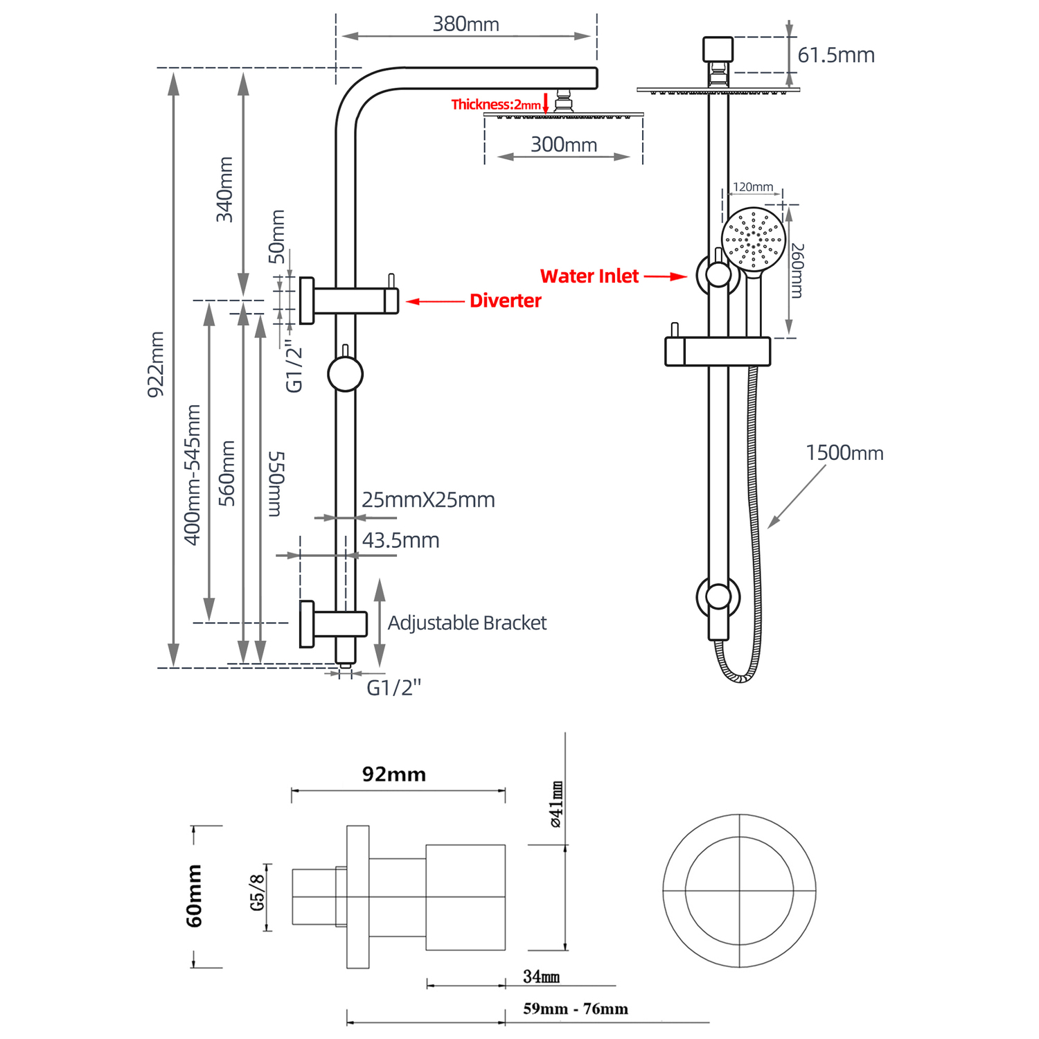 Fletcher Twin Shower Tap Set
