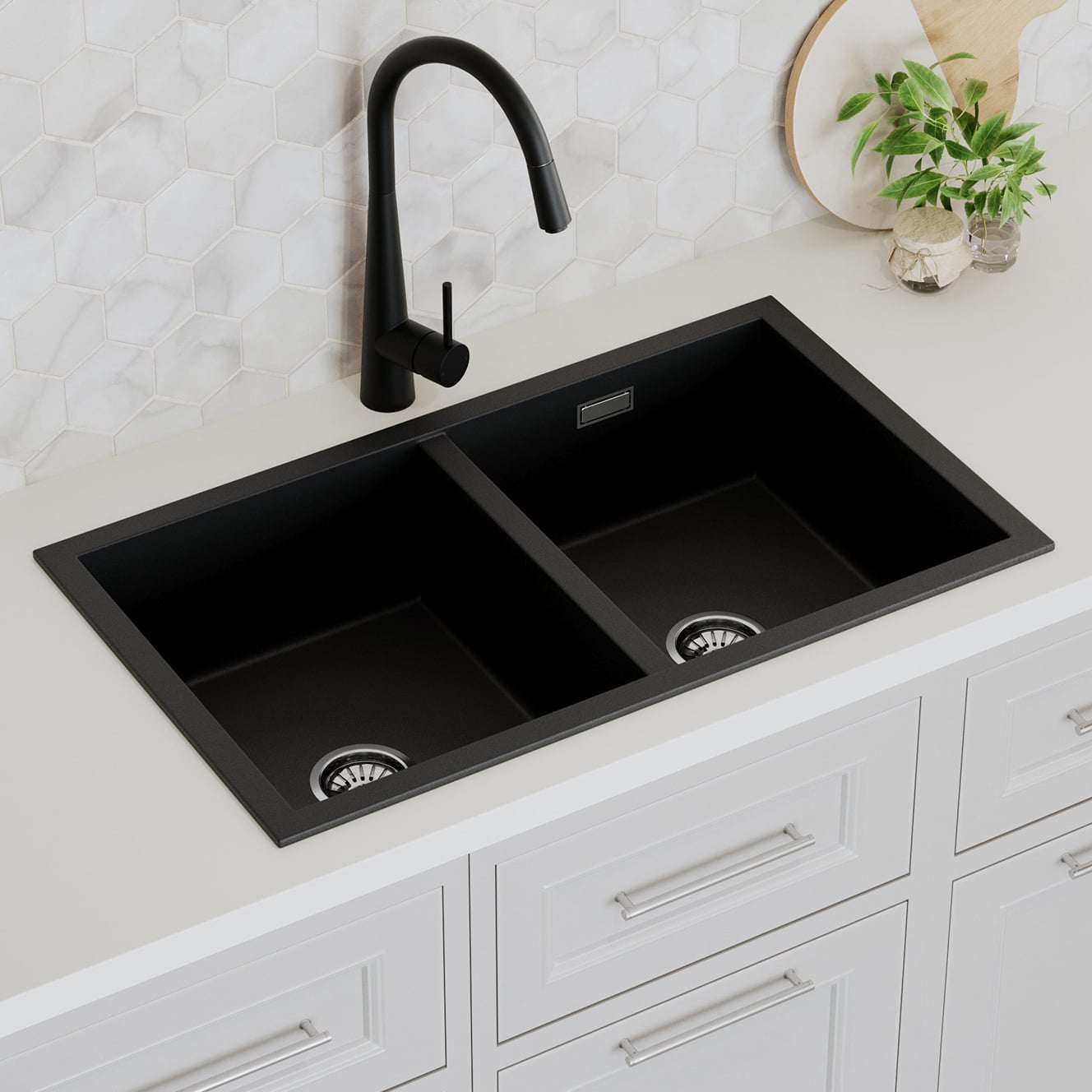 830mm Double Granite Kitchen Sink