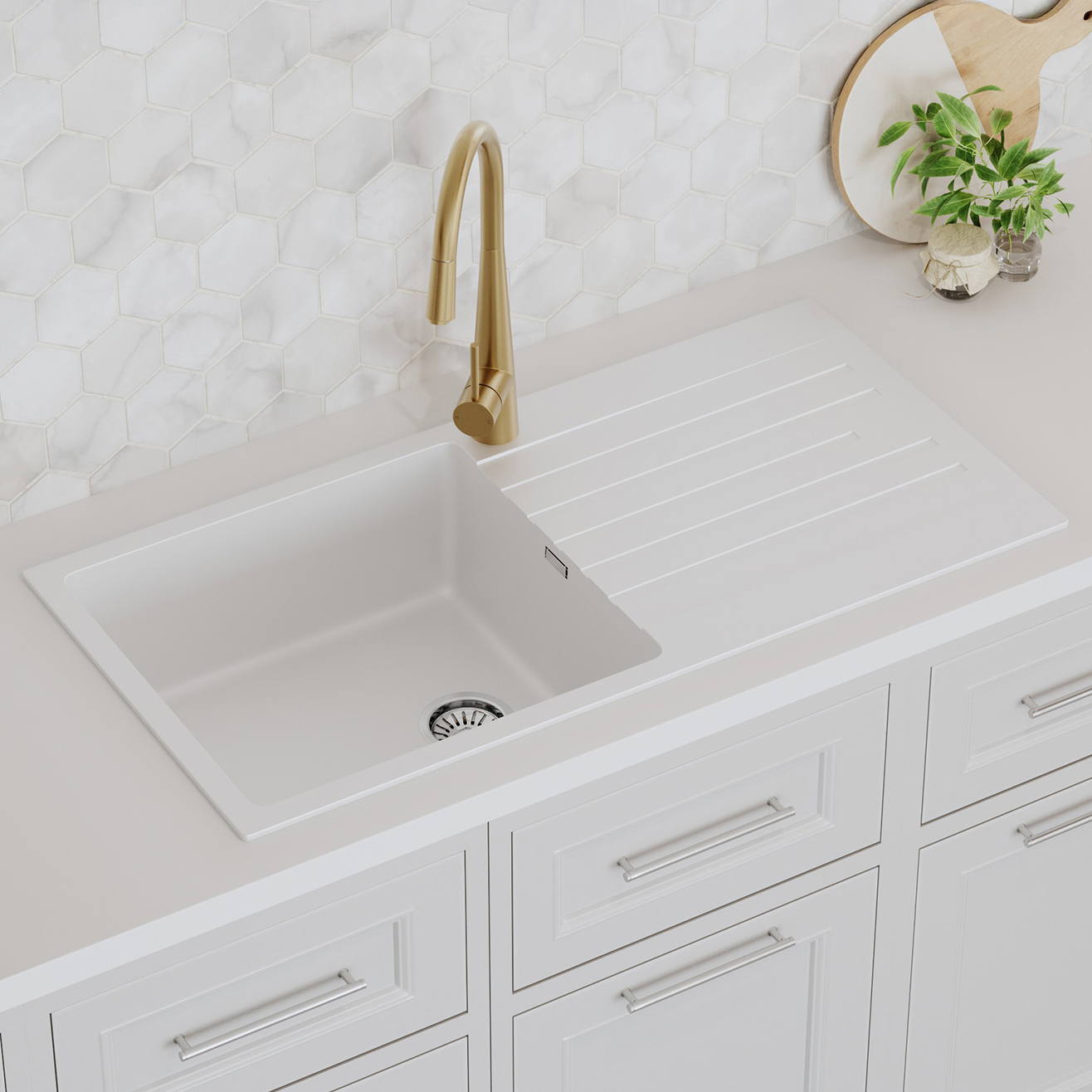 Chenal 1000mm Single Kitchen Sink with Drainer
