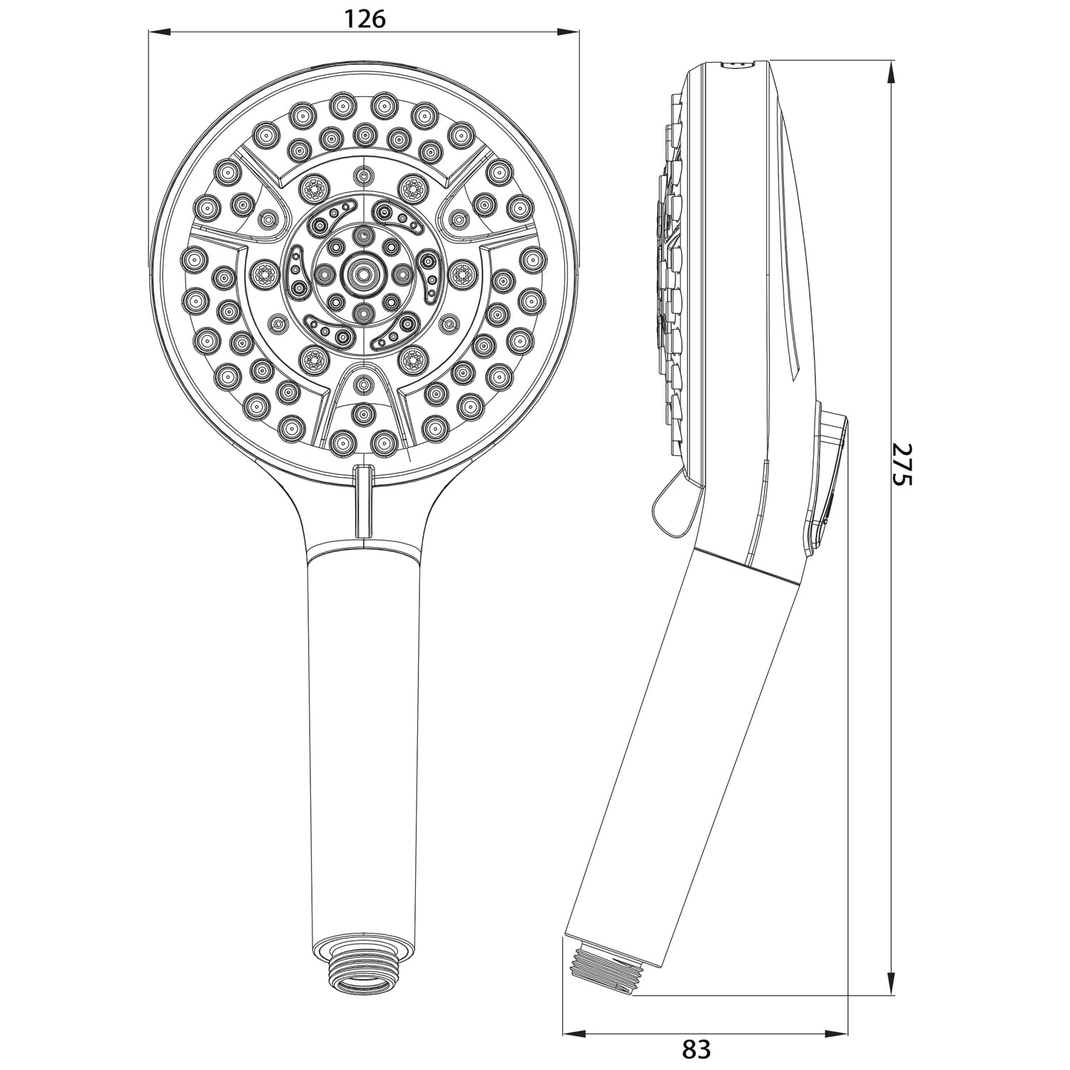 Selo 126mm Hand-Held Shower Head