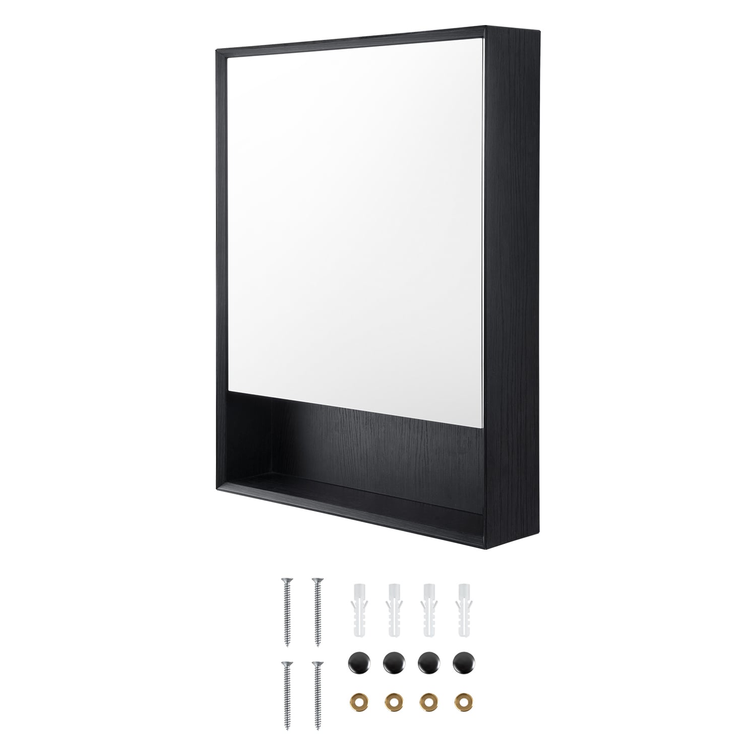 Crovyn 600mm Mirrored Shaving Cabinet with Open Shelf