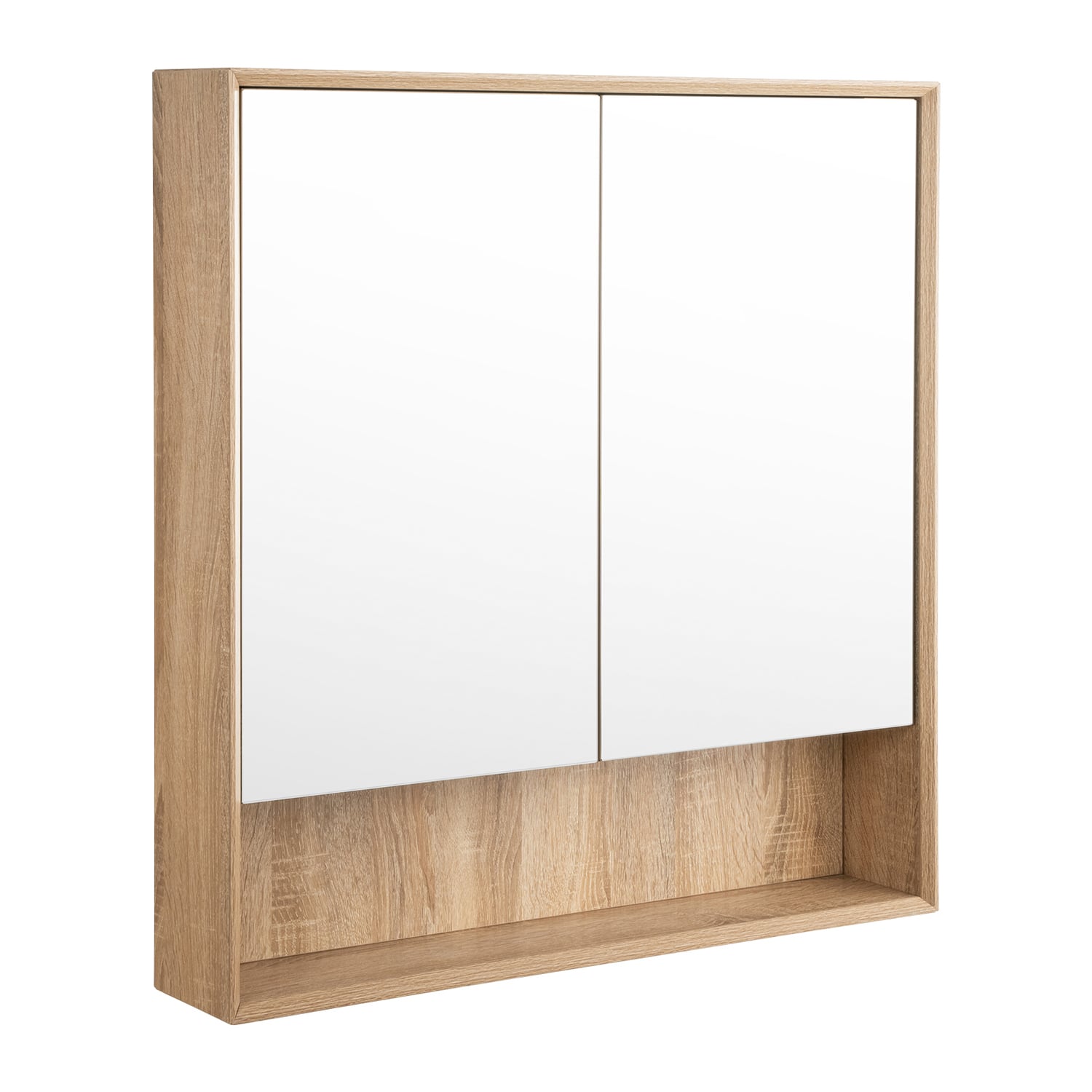 Crovyn 750mm Mirrored Shaving Cabinet with Open Shelf