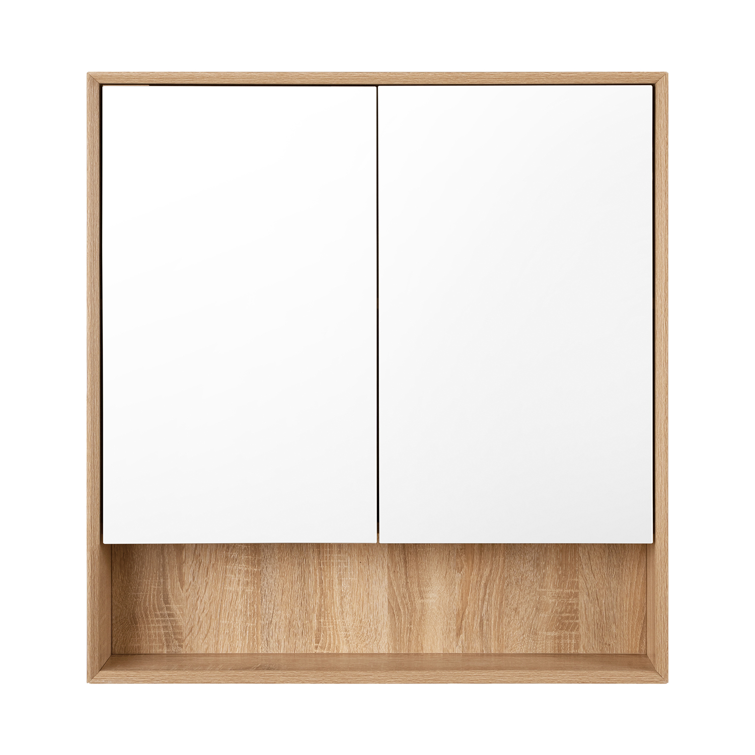 Crovyn 750mm Mirrored Shaving Cabinet with Open Shelf