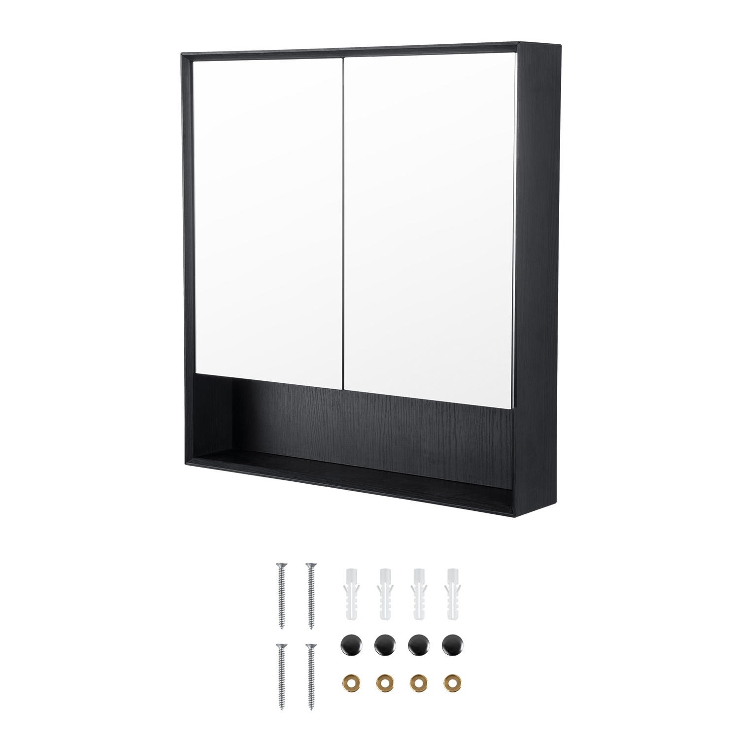 Crovyn 750mm Mirrored Shaving Cabinet with Open Shelf