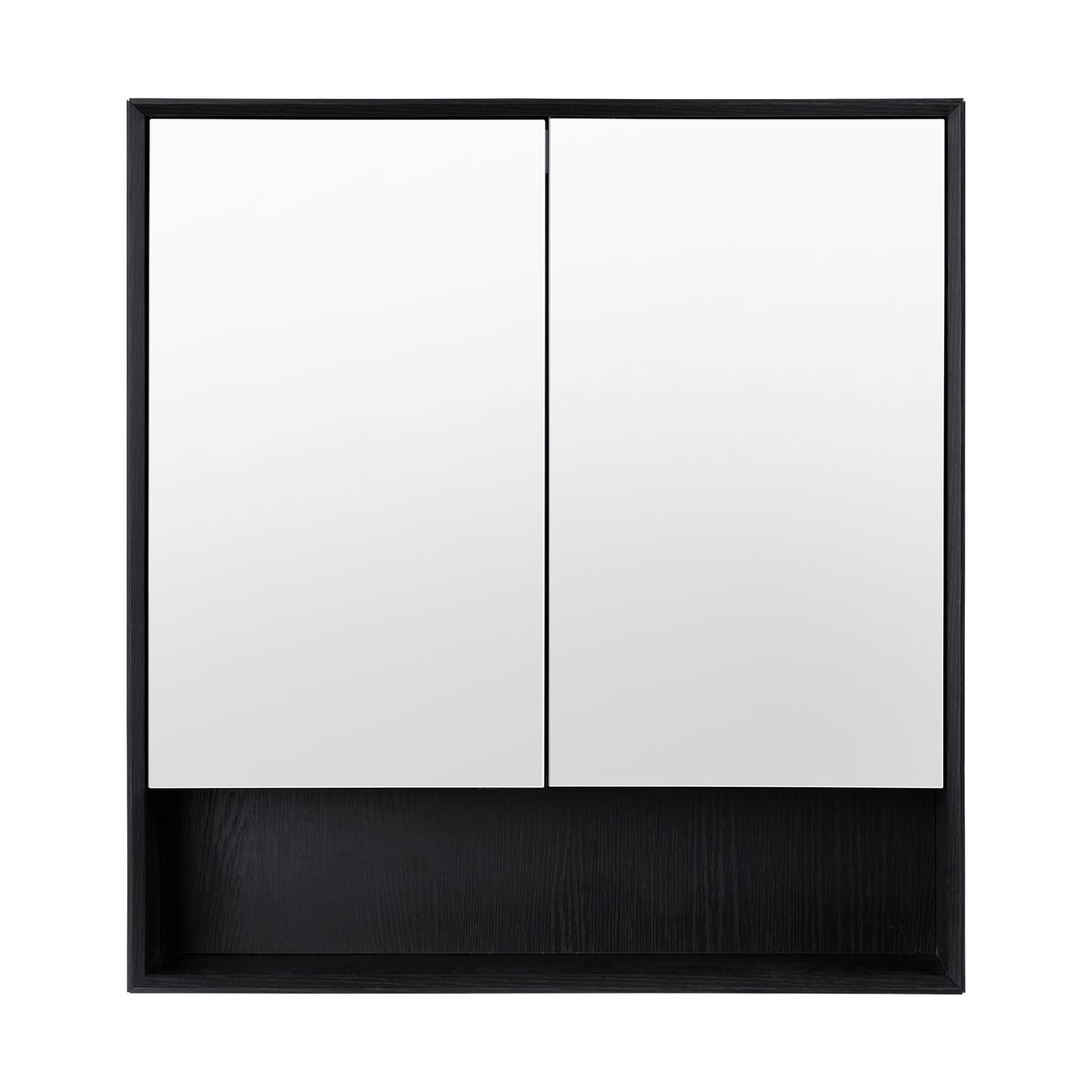 Crovyn 750mm Mirrored Shaving Cabinet with Open Shelf