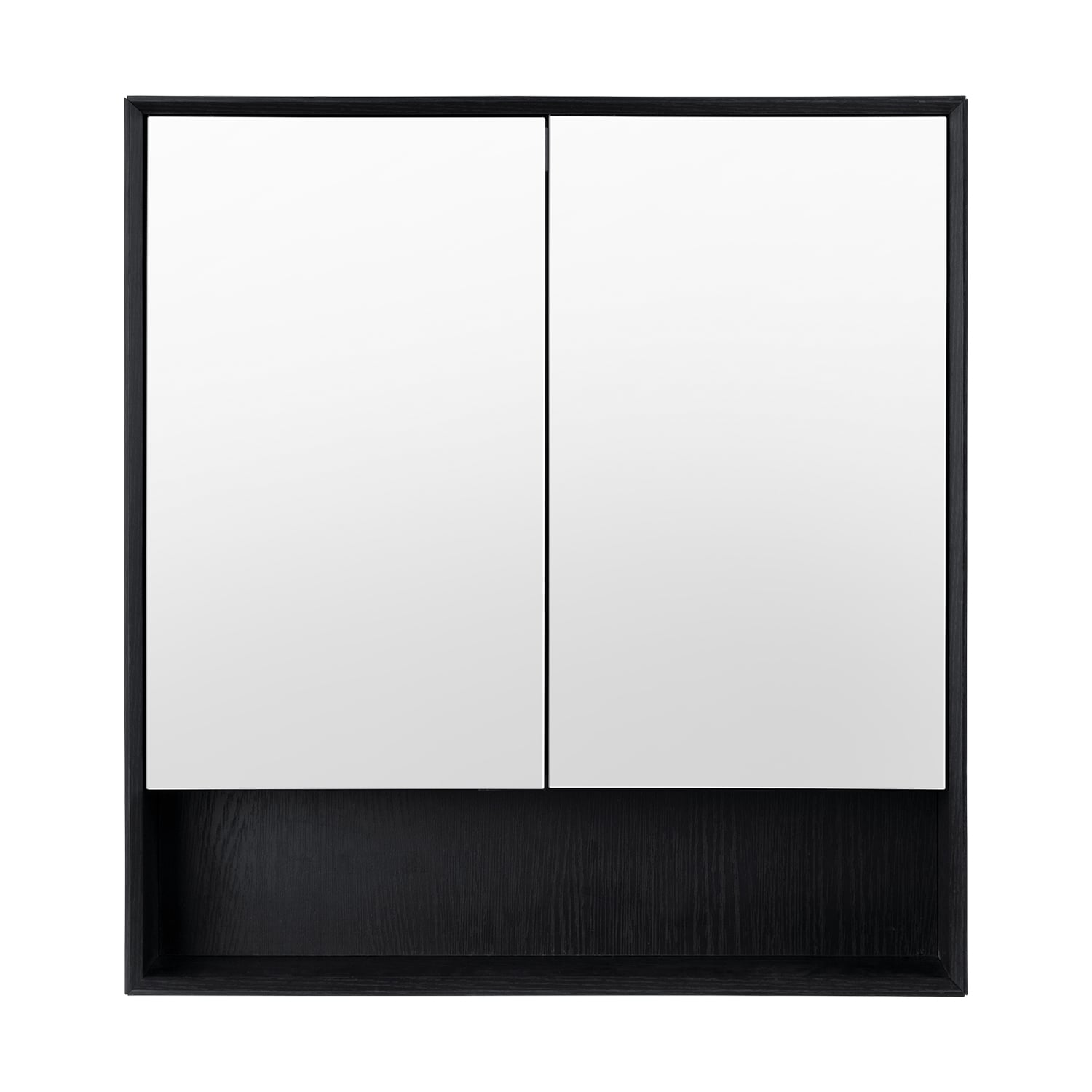 Crovyn 900mm Mirrored Shaving Cabinet with Open Shelf