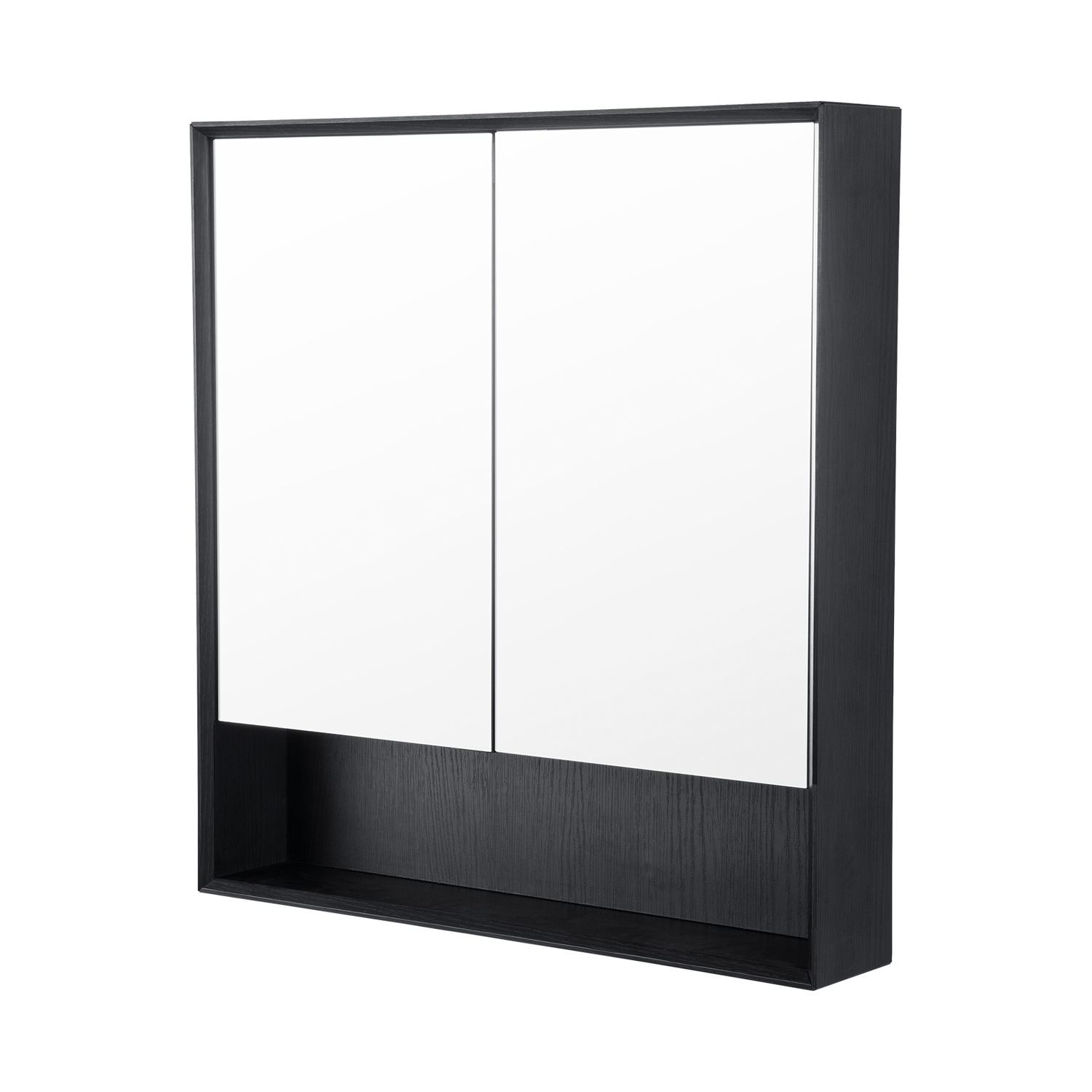 Crovyn 900mm Mirrored Shaving Cabinet with Open Shelf