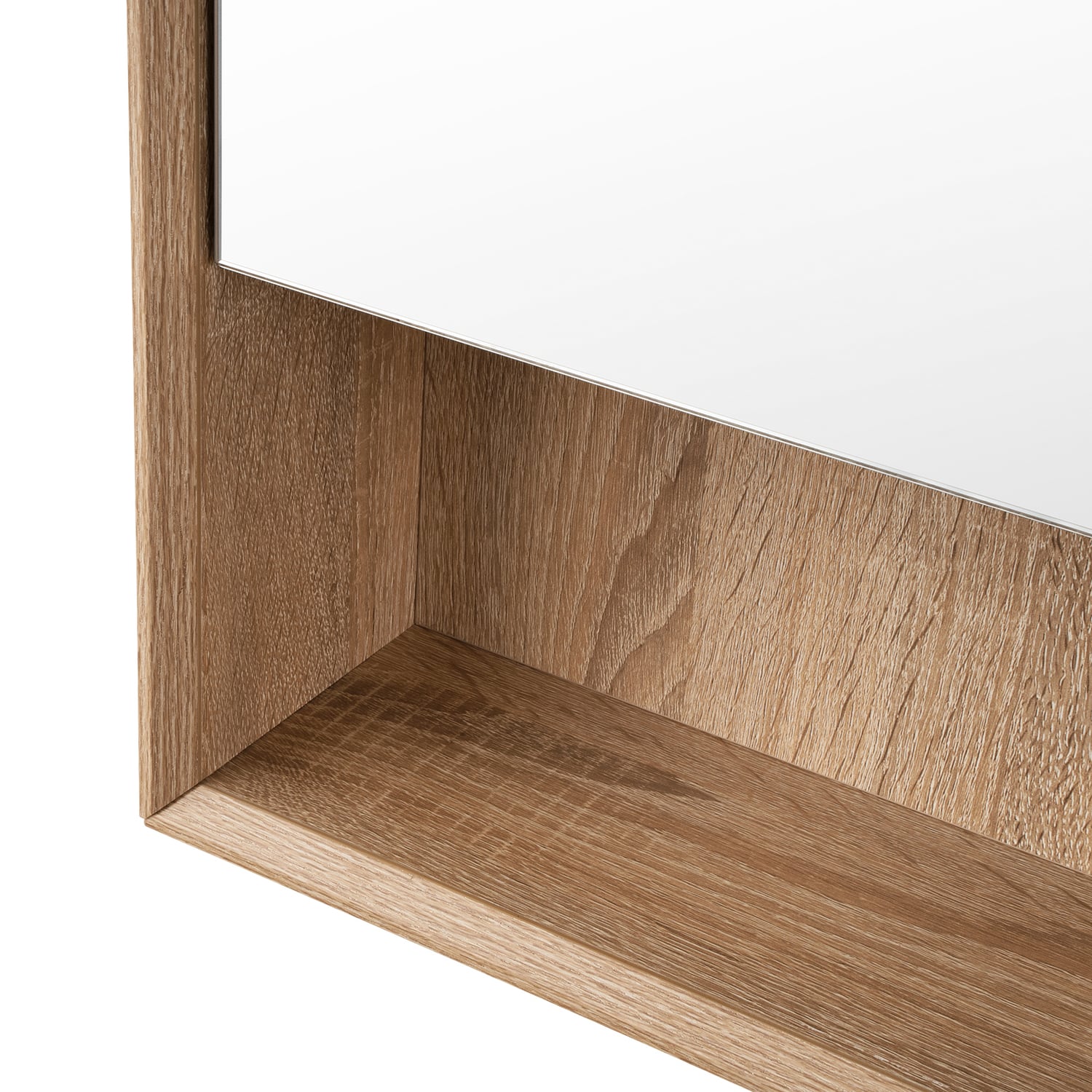 Crovyn 600mm Mirrored Shaving Cabinet with Open Shelf