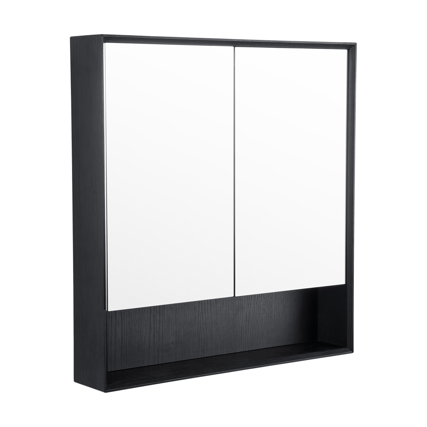 Crovyn 900mm Mirrored Shaving Cabinet with Open Shelf