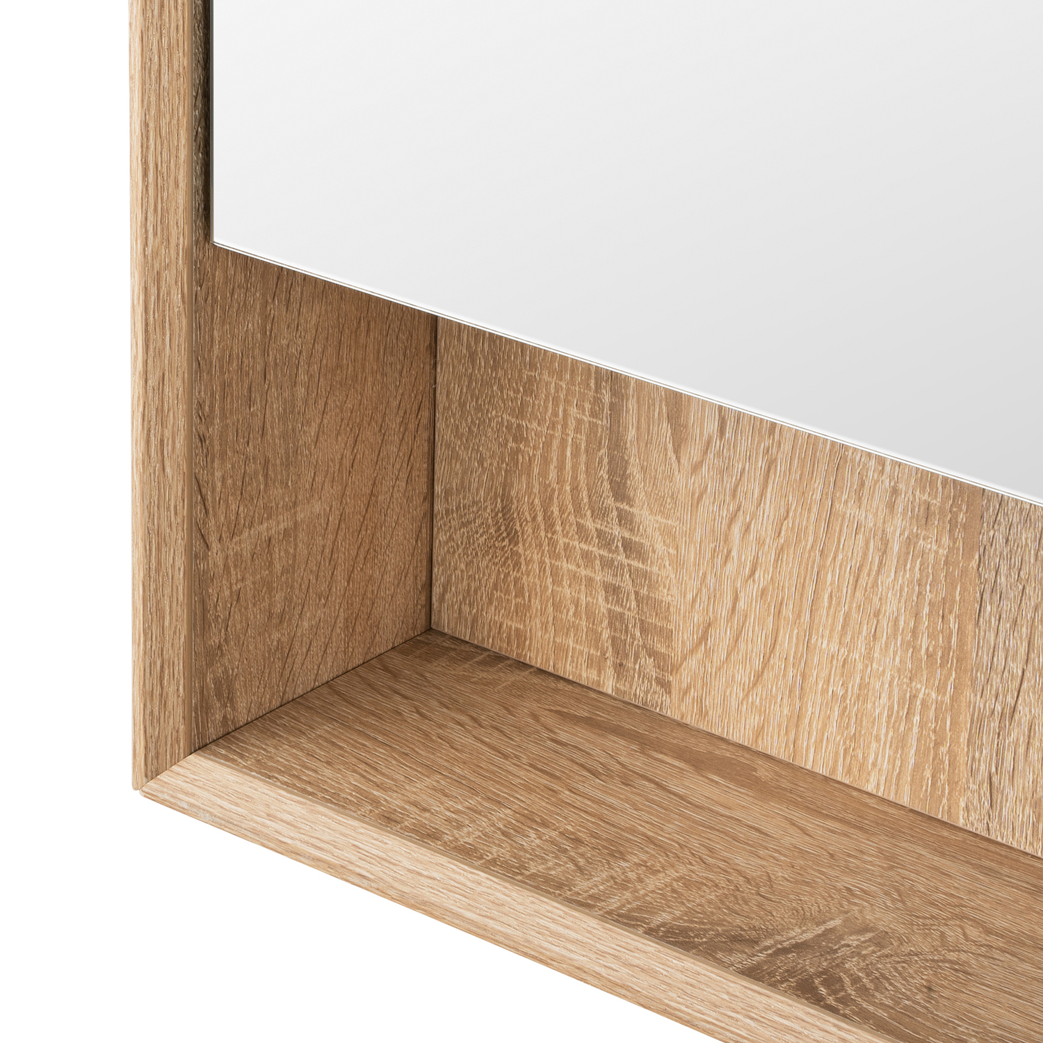 Crovyn 900mm Mirrored Shaving Cabinet with Open Shelf