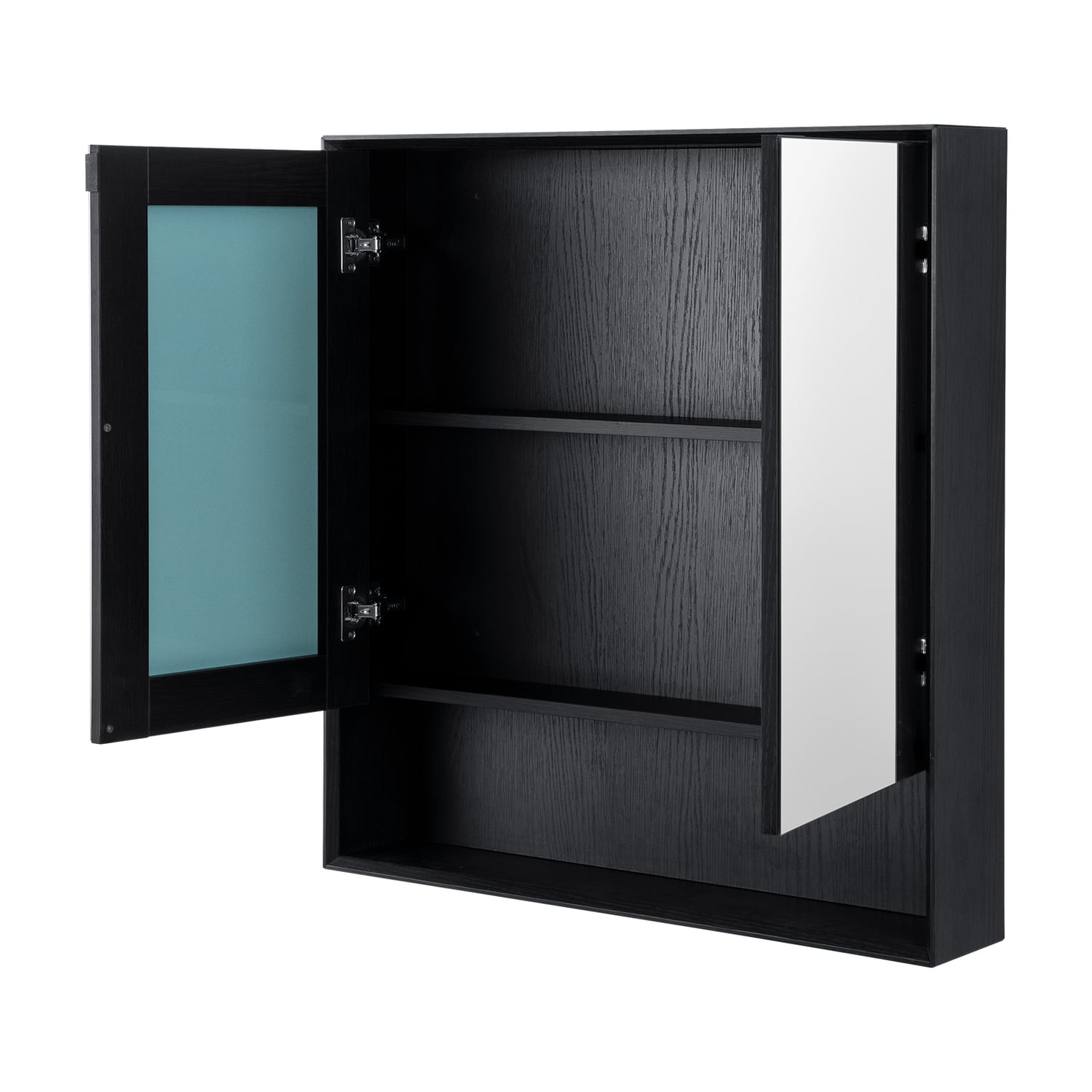 Crovyn 900mm Mirrored Shaving Cabinet with Open Shelf