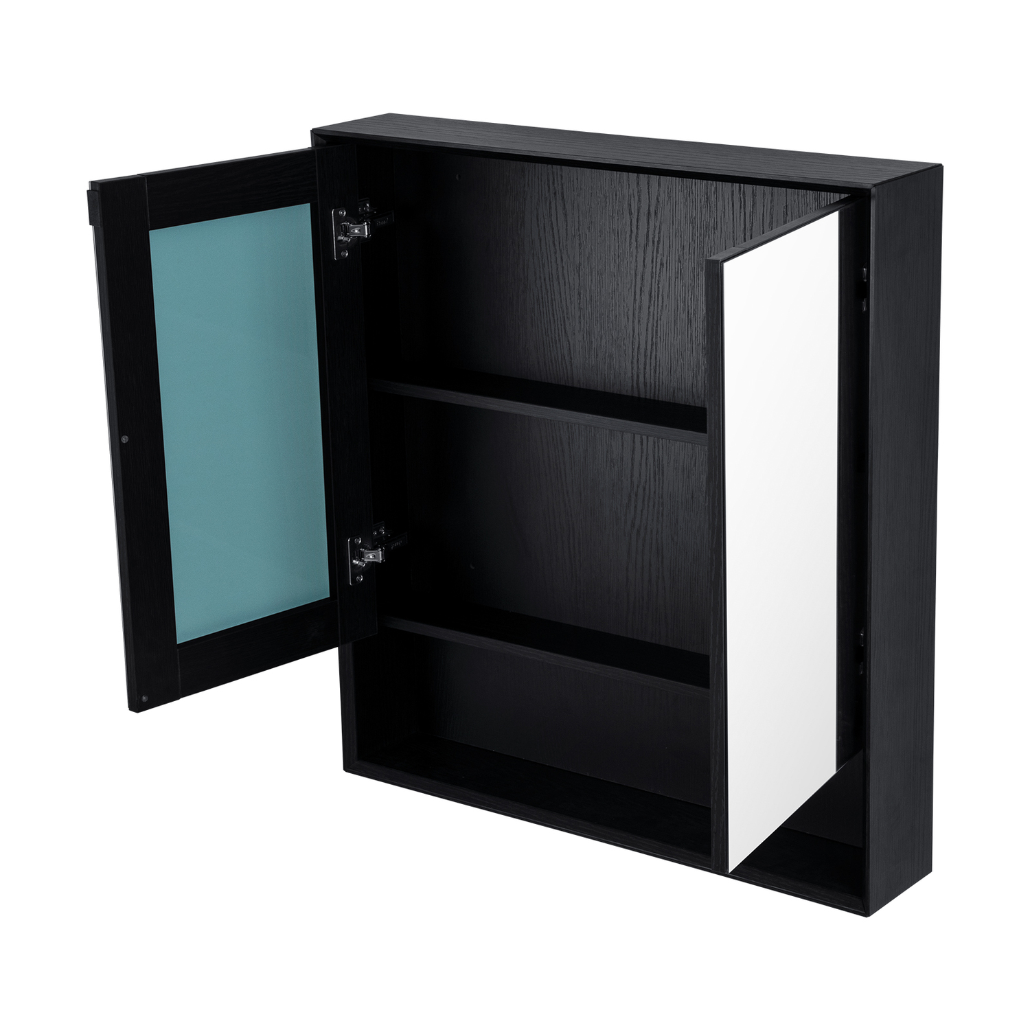 Crovyn 900mm Mirrored Shaving Cabinet with Open Shelf