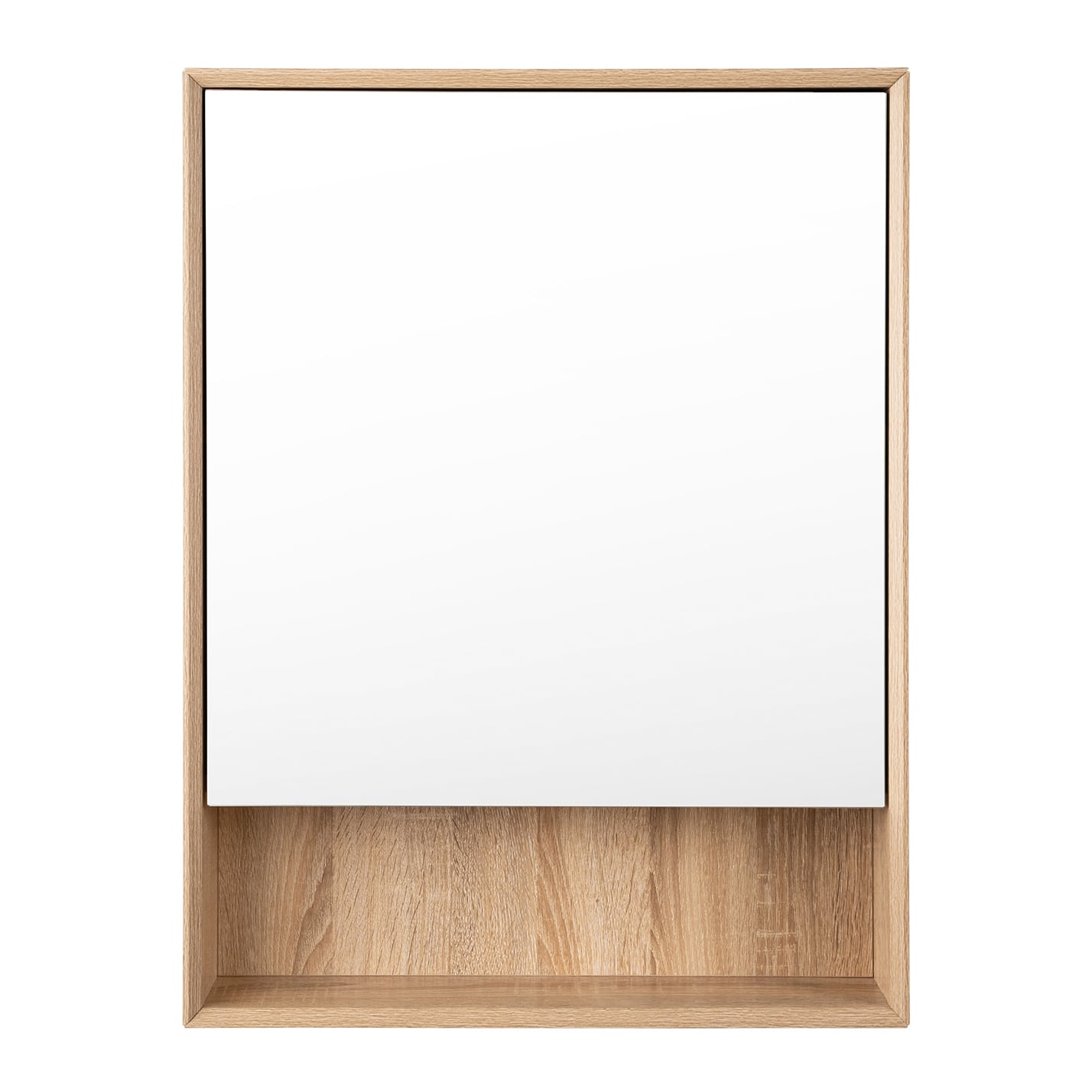 Crovyn 600mm Mirrored Shaving Cabinet with Open Shelf
