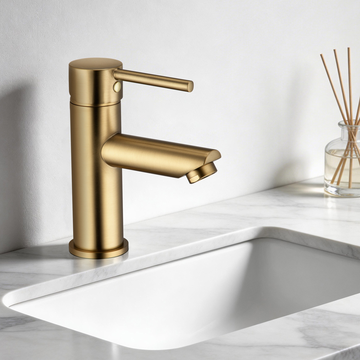 Gold Mercy Round Bathroom Basin Mixer Tap