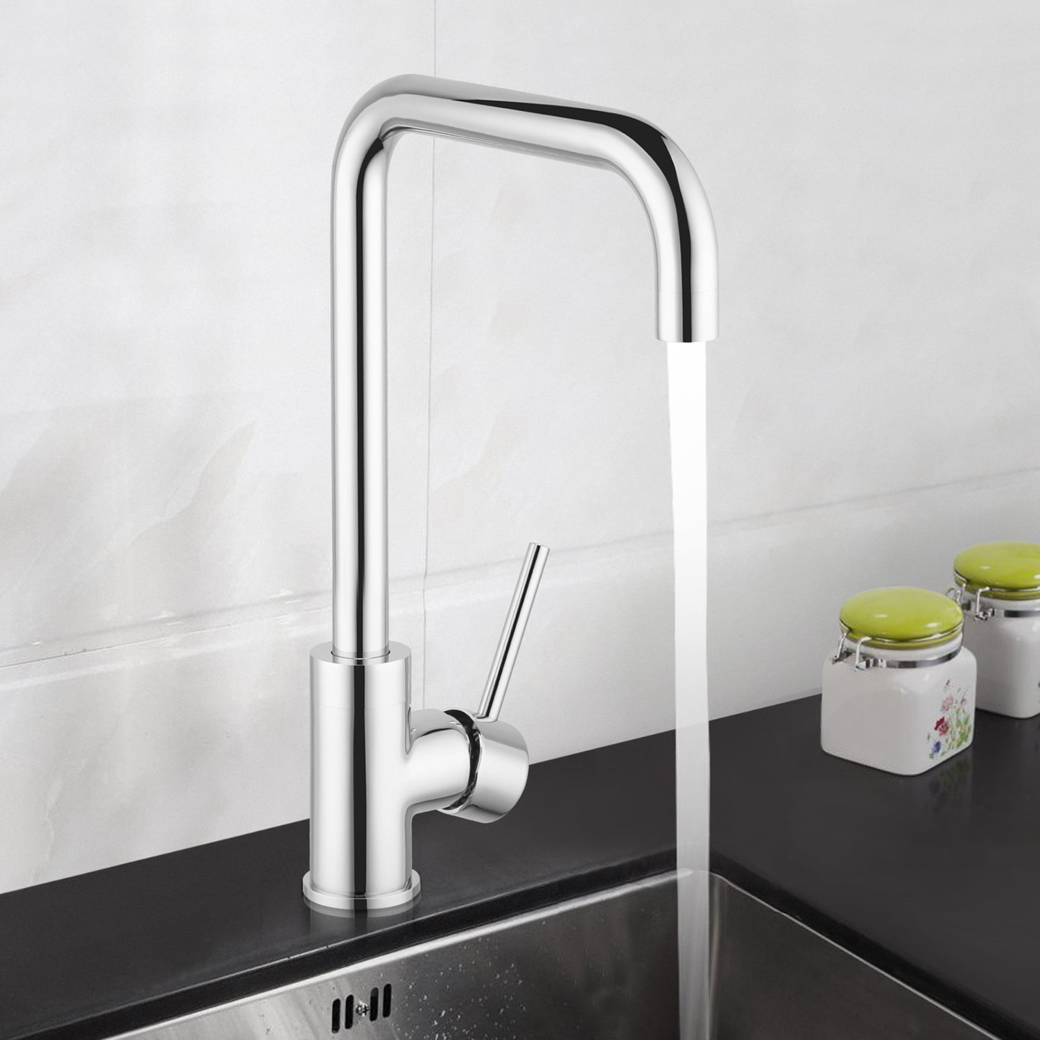 Euro Square Gooseneck Kitchen Sink Mixer