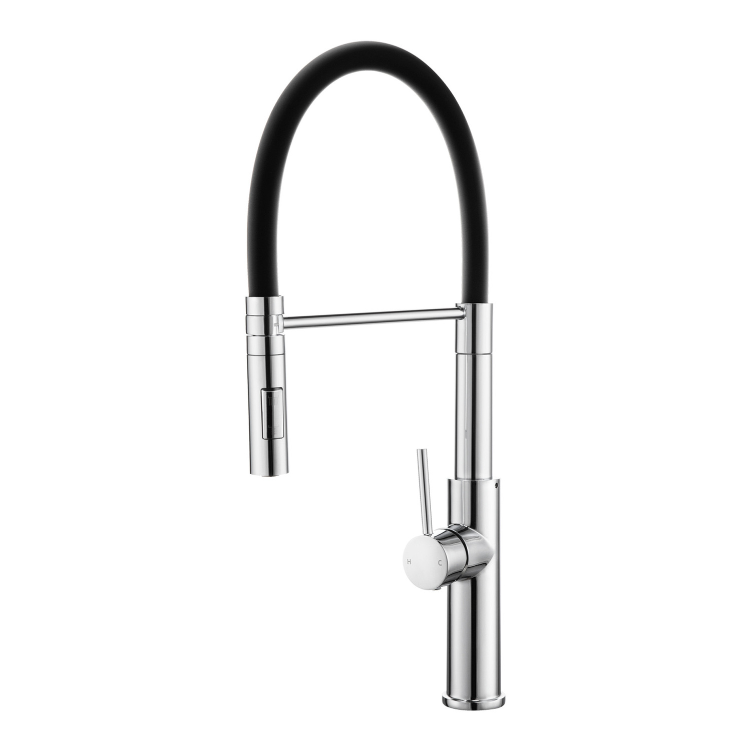 Colby Chrome & Black Swivel Pull-Out Kitchen Sink Mixer