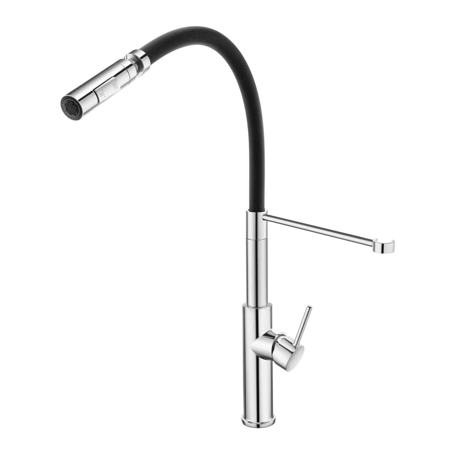 Colby Chrome & Black Swivel Pull-Out Kitchen Sink Mixer