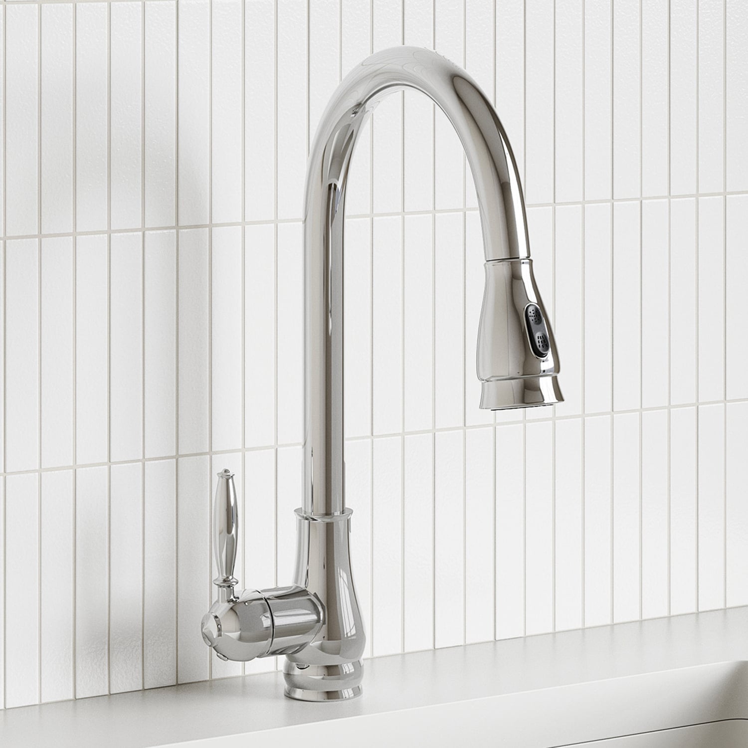 Rounded Euro Pull-Out Kitchen Sink Mixer