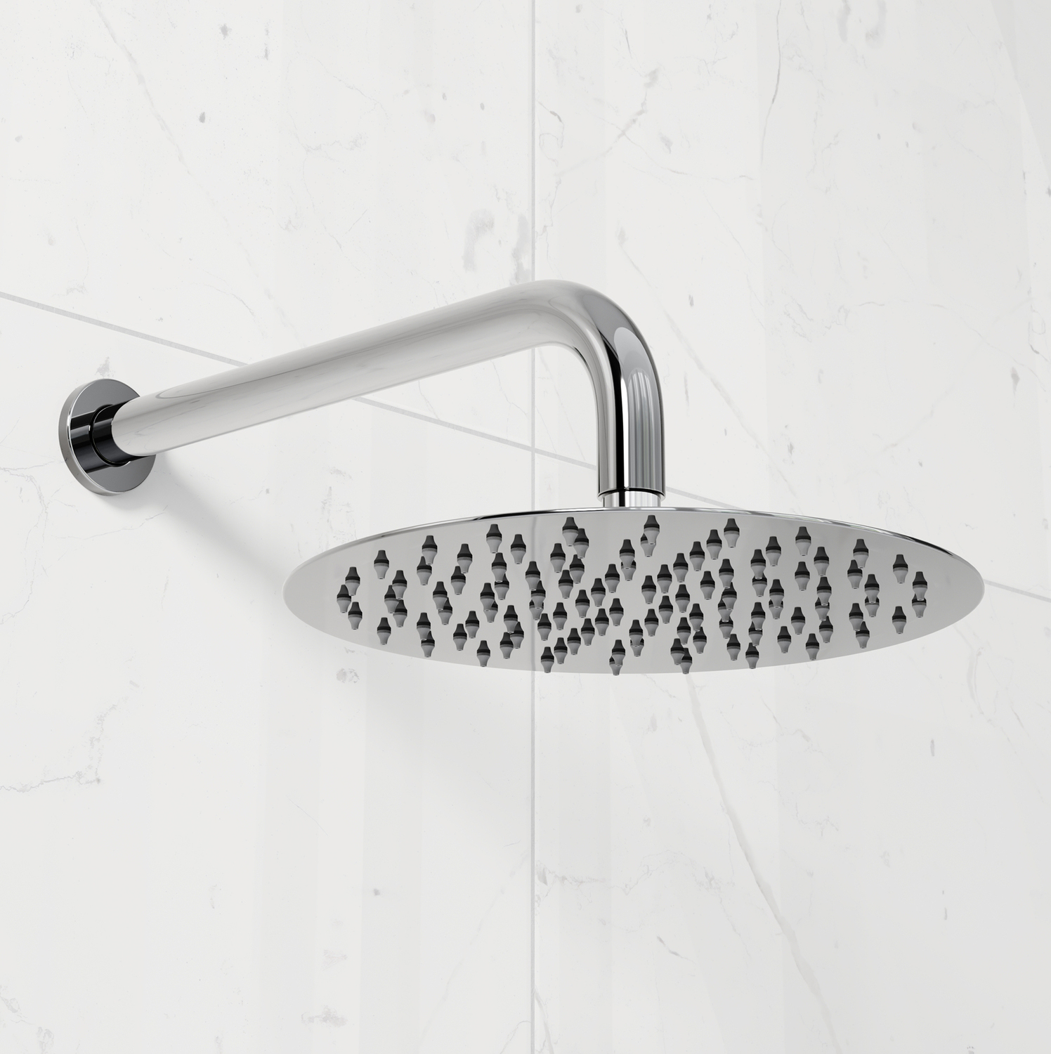 Solander Round Ultrathin 250mm Shower Arm & Head