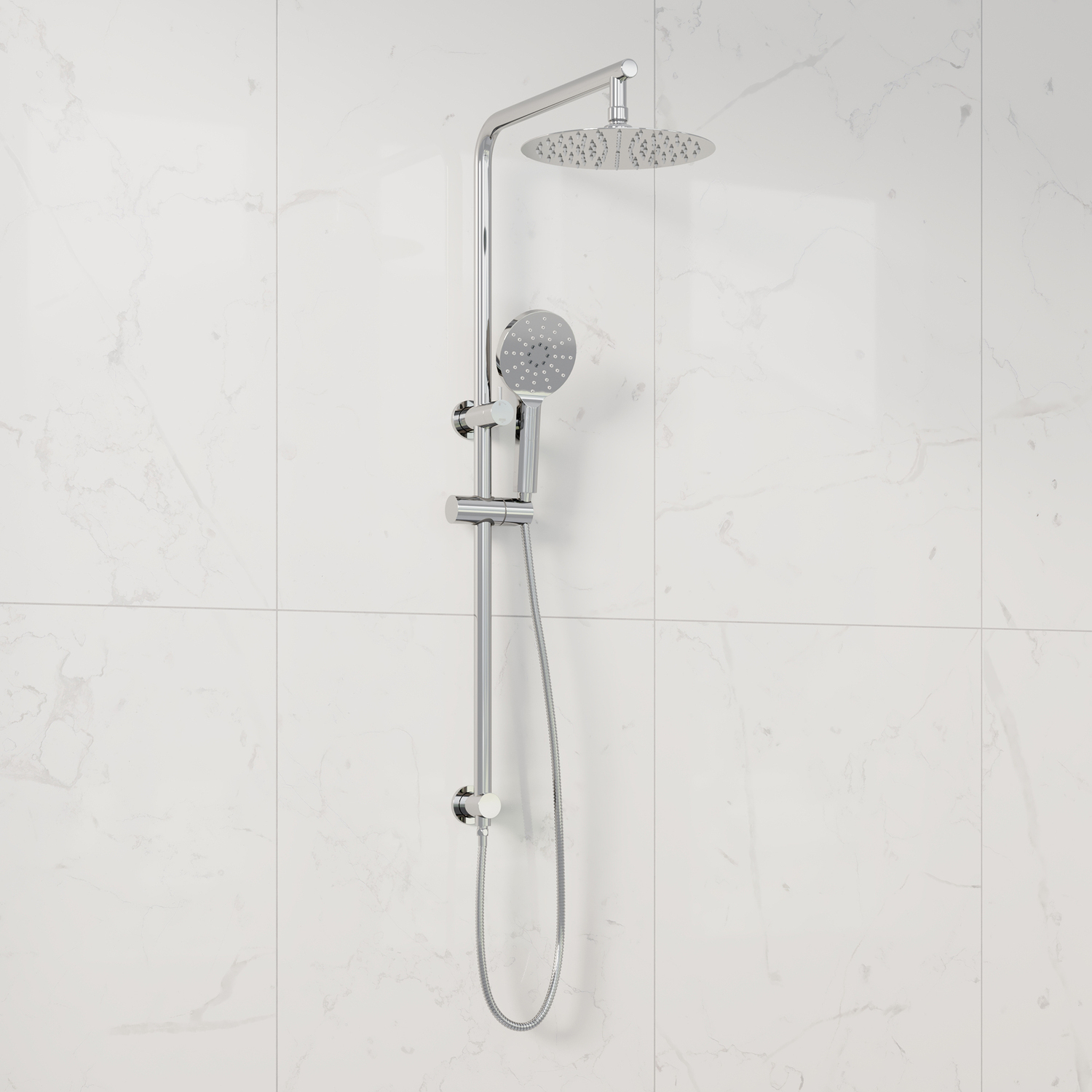 Solander Chrome Twin Shower