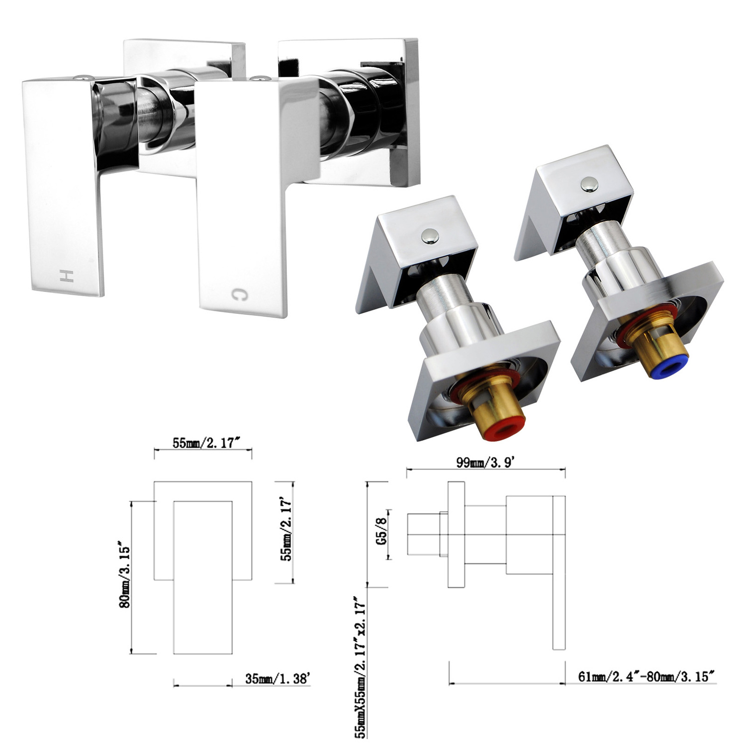 Nero Bath Spout & Wall Tap Set