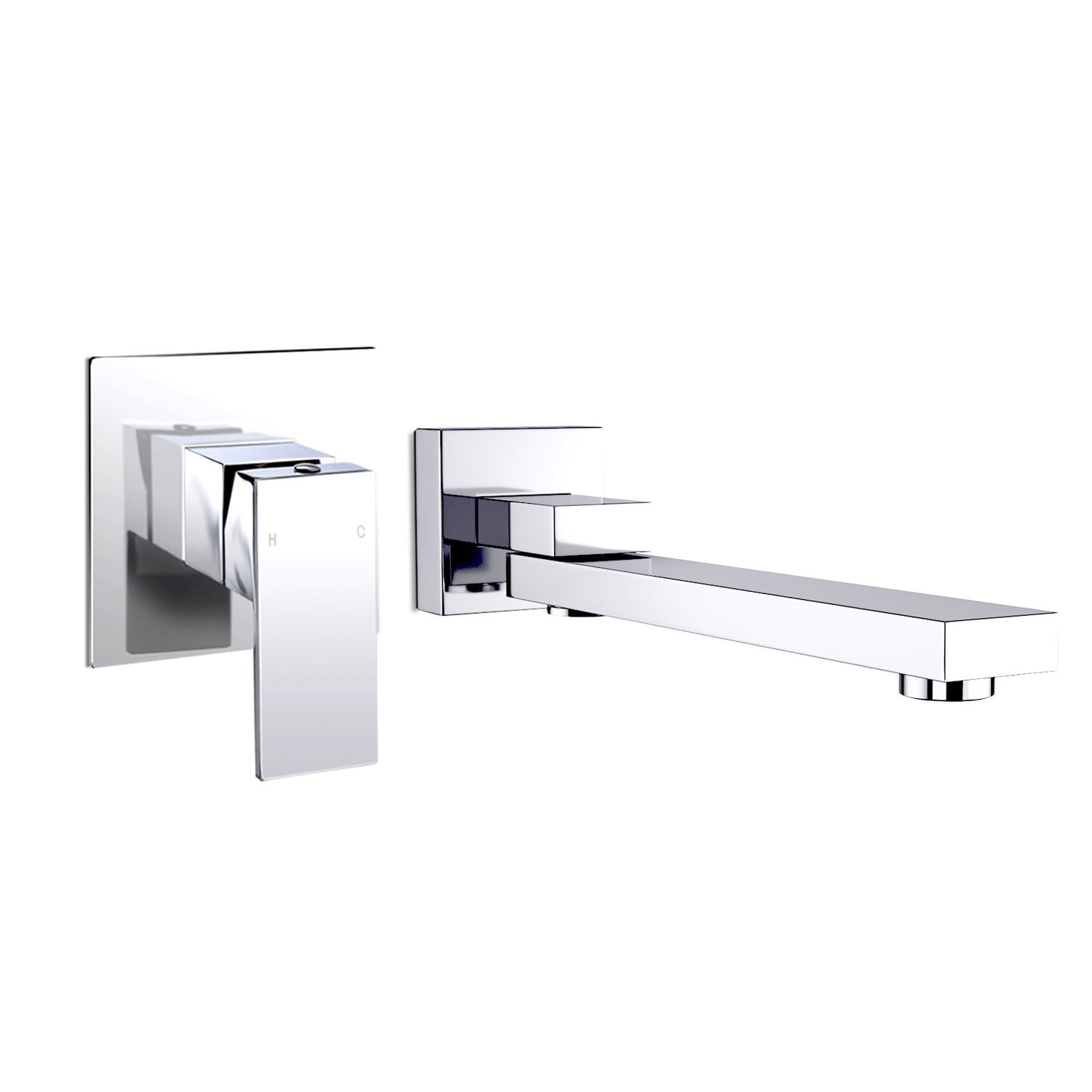 Nero 250mm Bath/Basin Wall Spout & Mixer Tap Set
