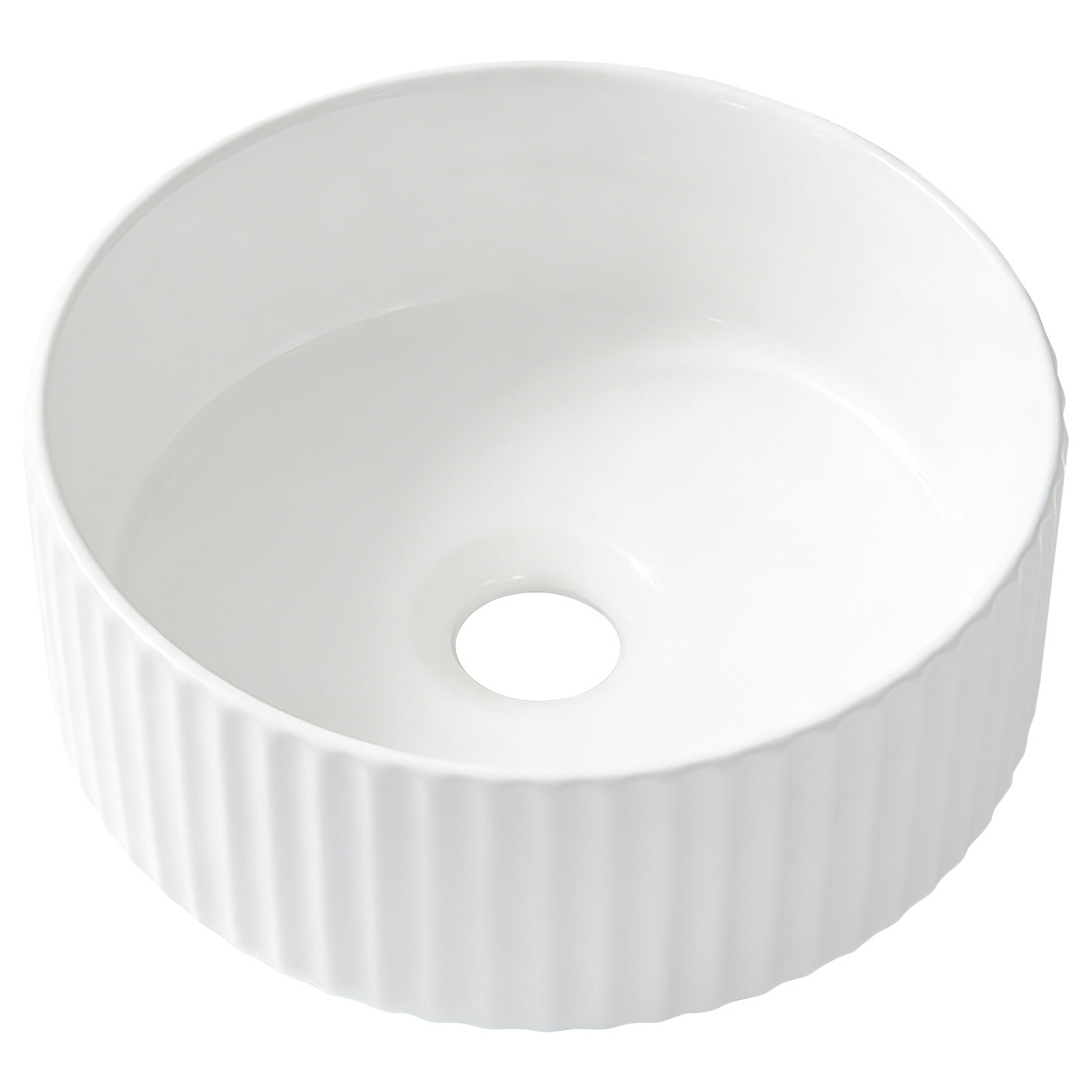 Zoya 280mm Gloss White Round Ceramic Basin
