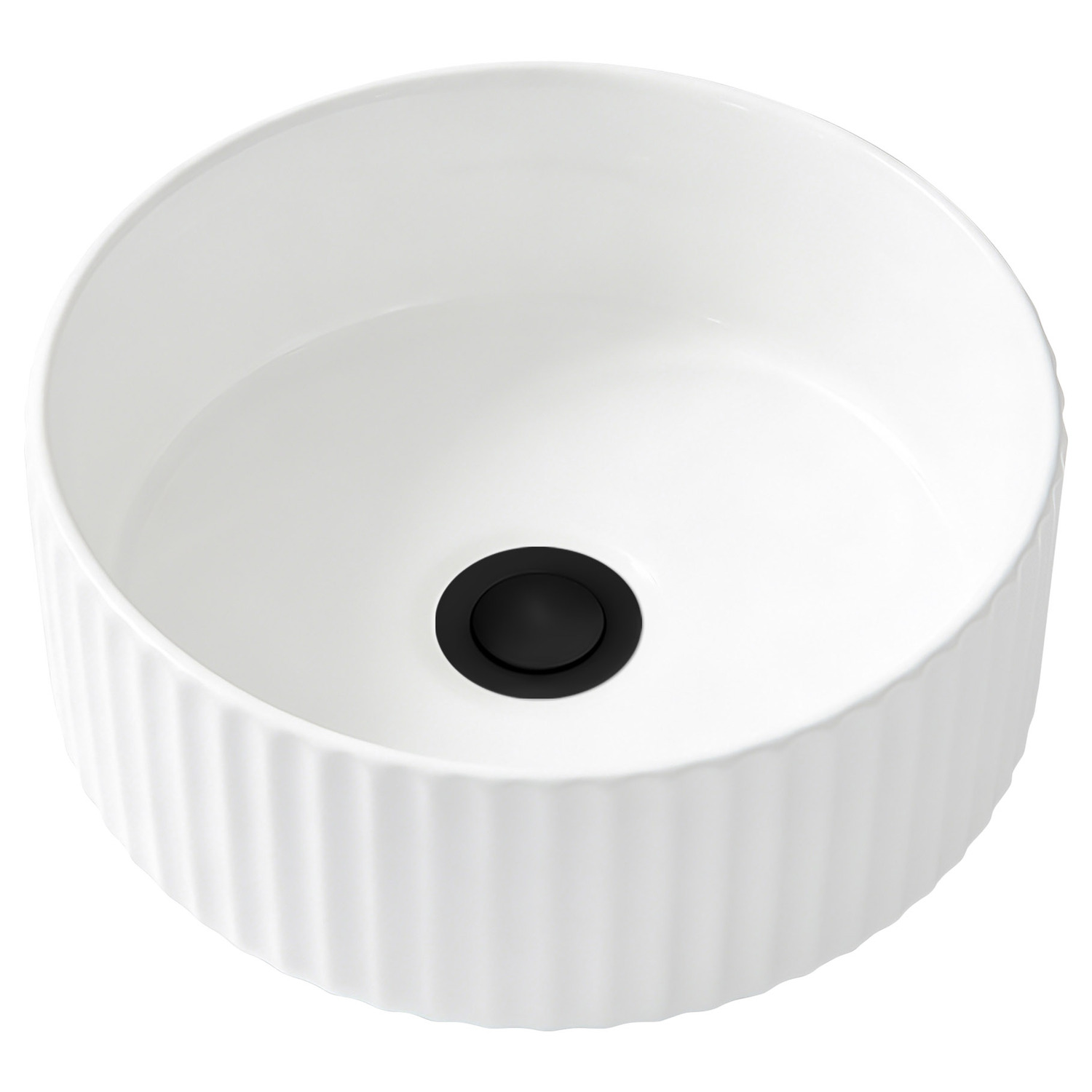 Zoya 280mm Gloss White Round Ceramic Basin with Pop-Up Waste