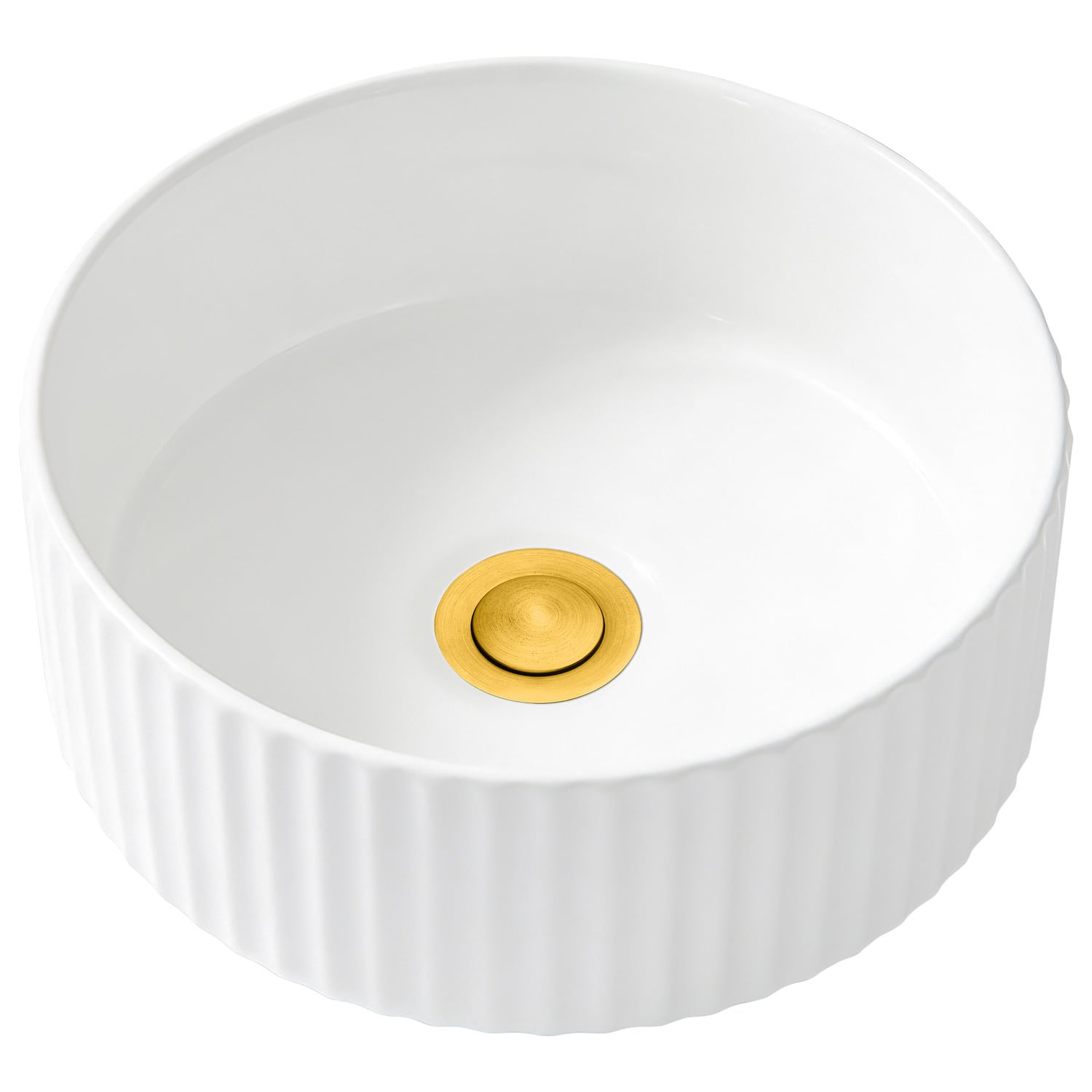 Zoya 280mm Gloss White Round Ceramic Basin with Pop-Up Waste