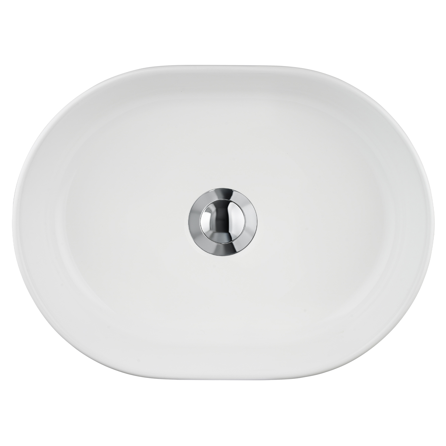 Zoya 400mm Gloss White Pill Ceramic Basin with Pop-Up Waste