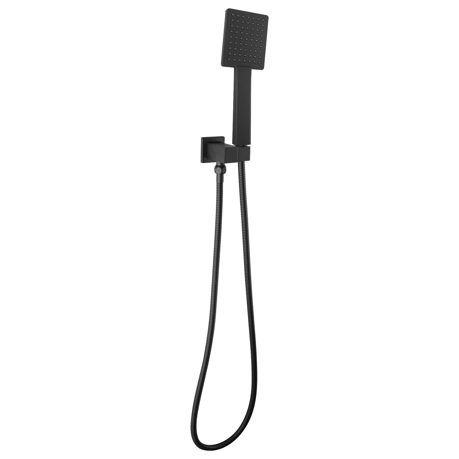 4 Piece Matte Black Nero Square Hand-held Shower