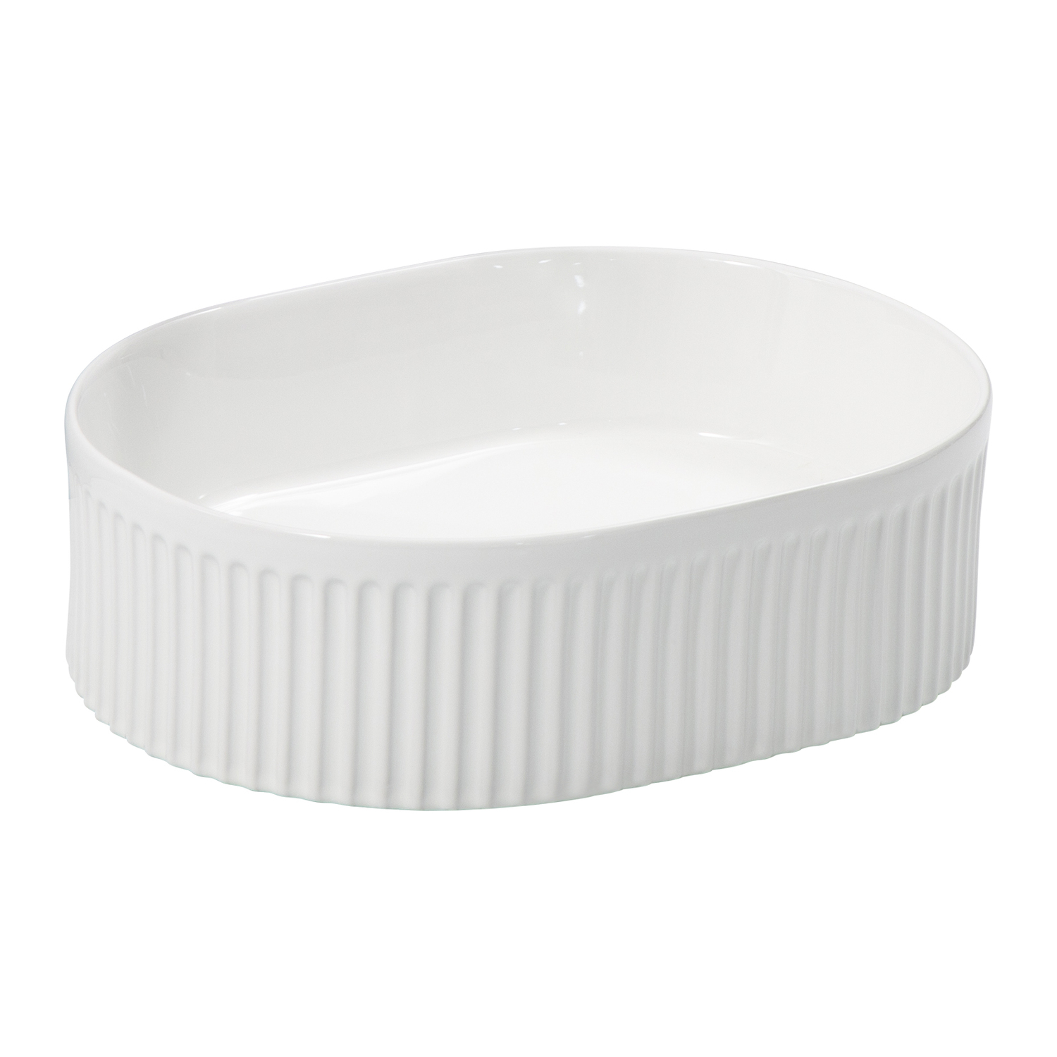 Zoya 400mm Gloss White Pill Ceramic Basin with Pop-Up Waste