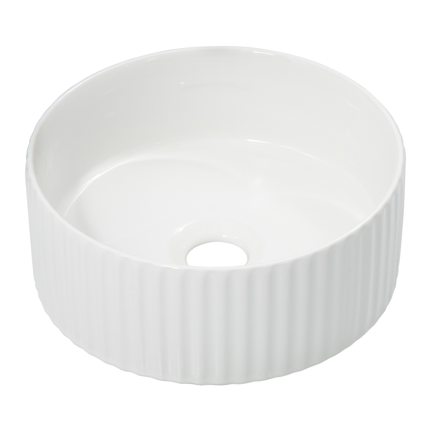 Zoya 280mm Gloss White Round Ceramic Basin