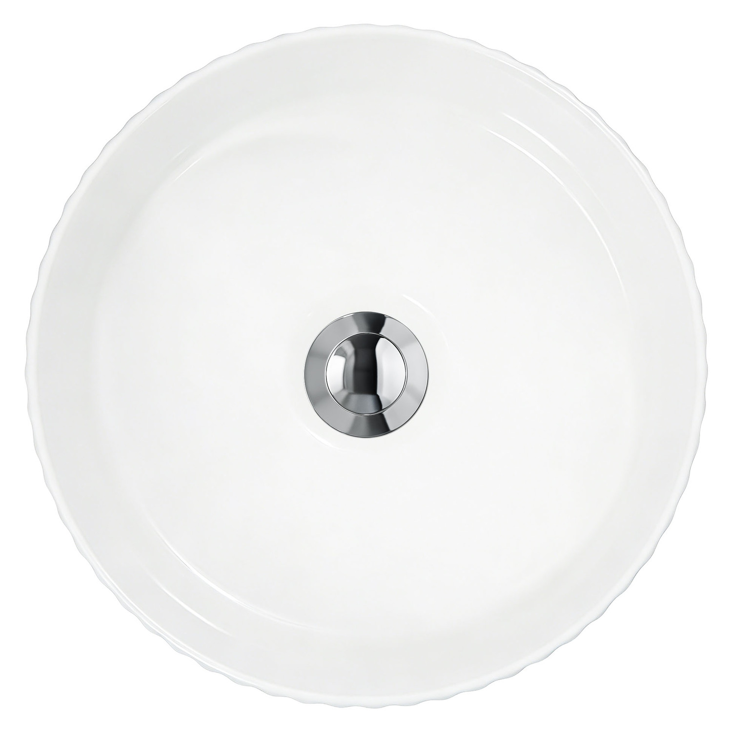 Zoya 280mm Gloss White Round Ceramic Basin with Pop-Up Waste