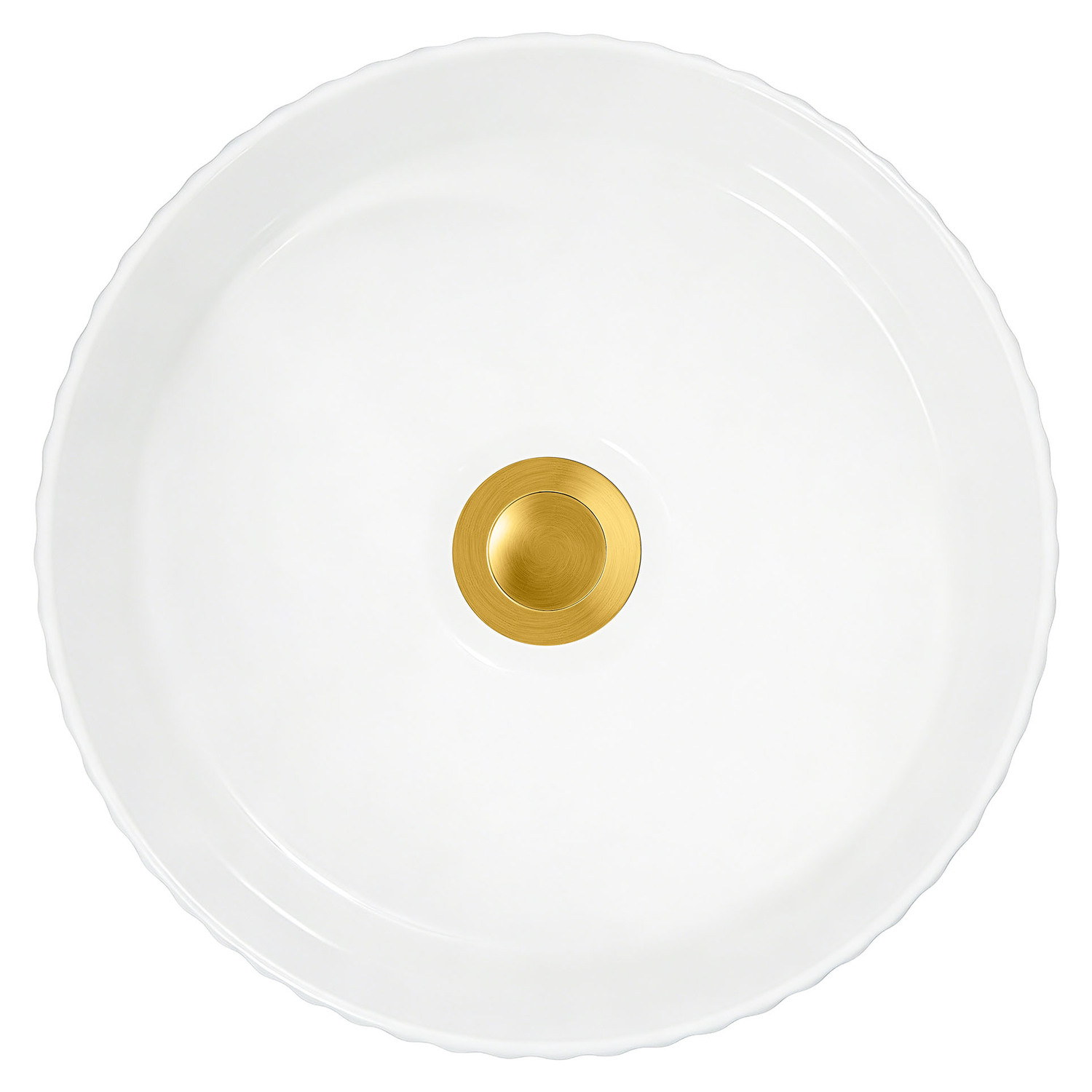 Zoya 280mm Gloss White Round Ceramic Basin with Pop-Up Waste