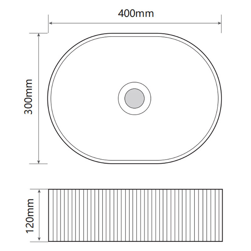 Zoya 400mm Gloss White Pill Ceramic Basin