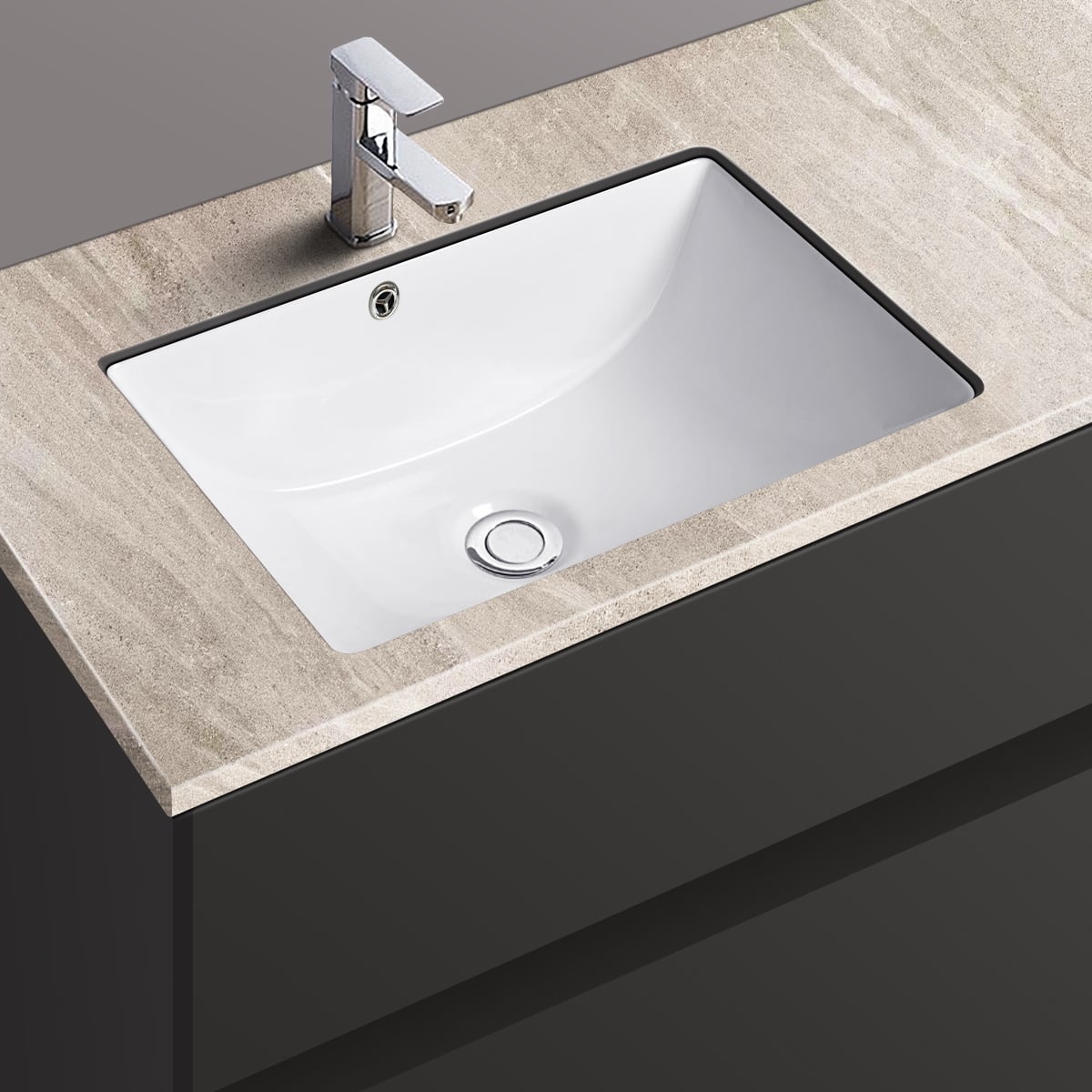 Cambridge Curved White Ceramic Undermount Basin