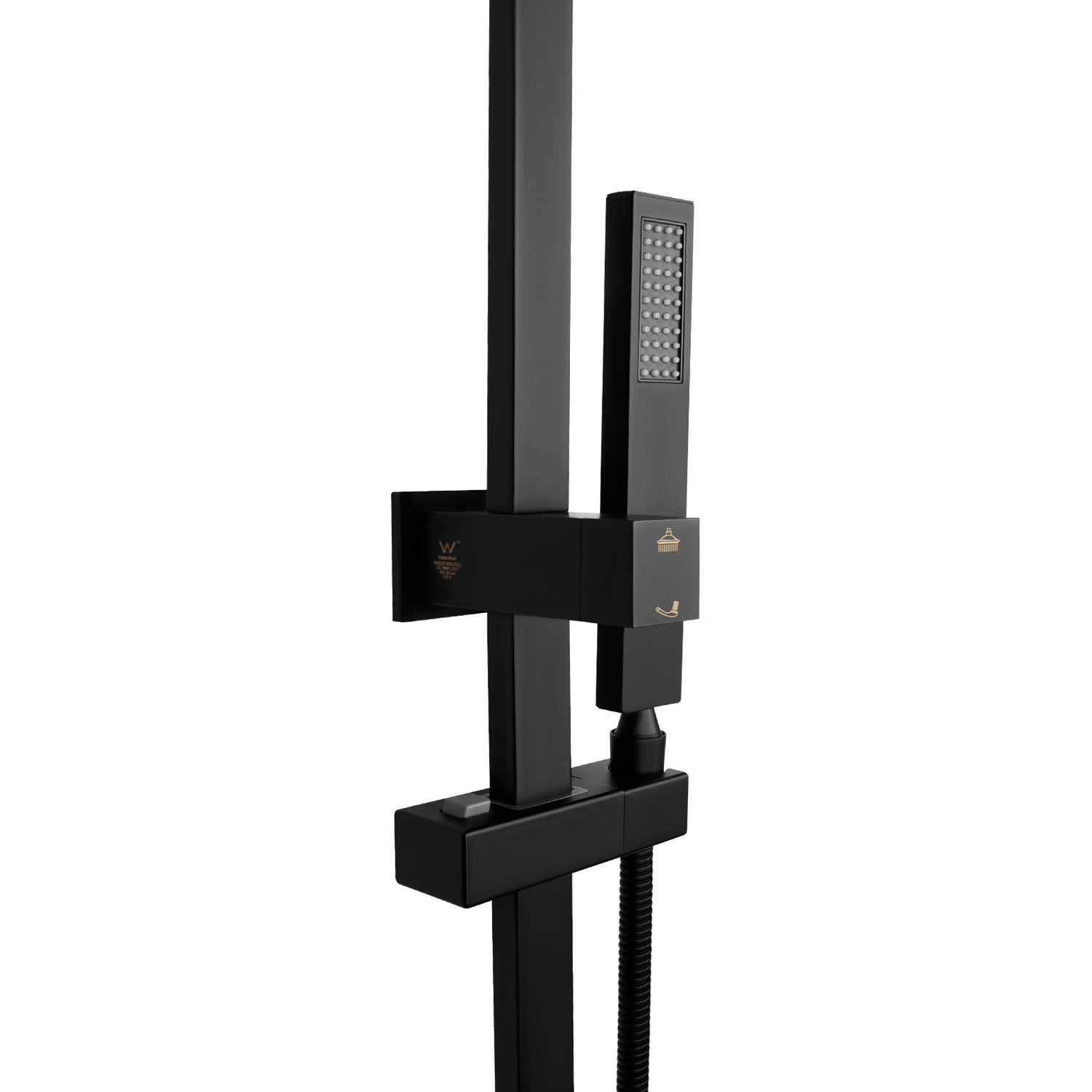 4 Piece Black Rainfall Water Inlet Shower Set