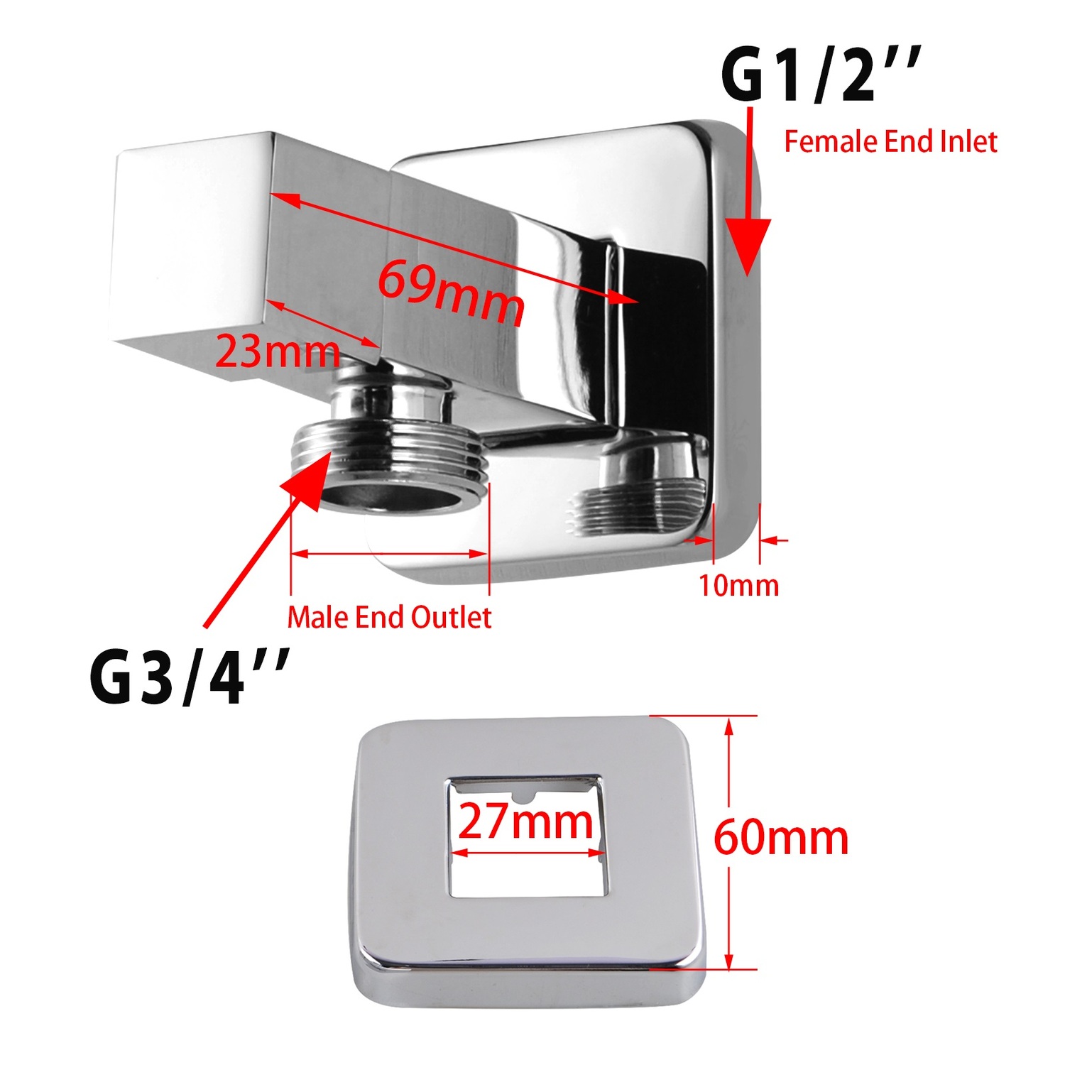 Pair of Chrome Square Toilet Cisterns
