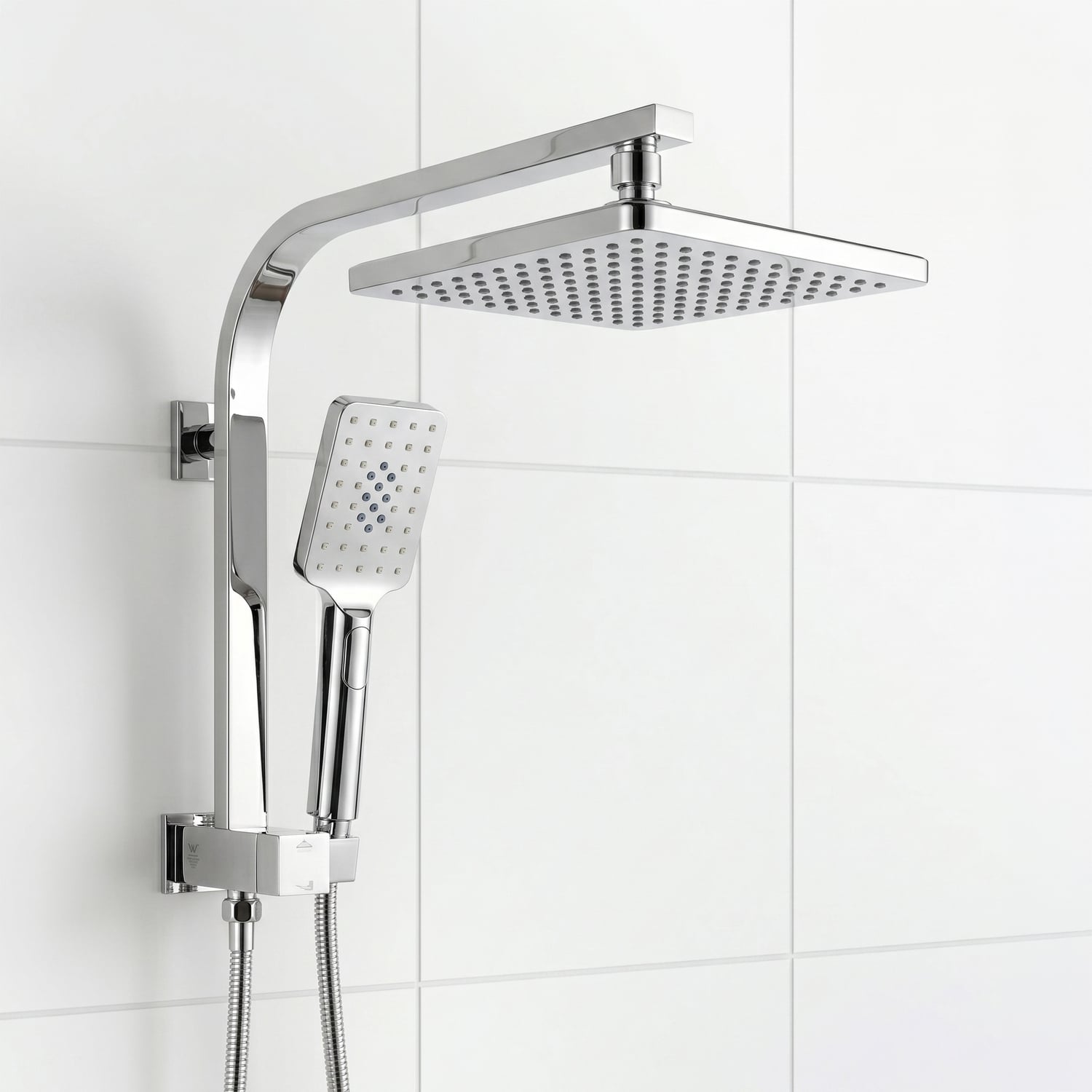 Handheld Rainfall Shower Head with Diverter Rail