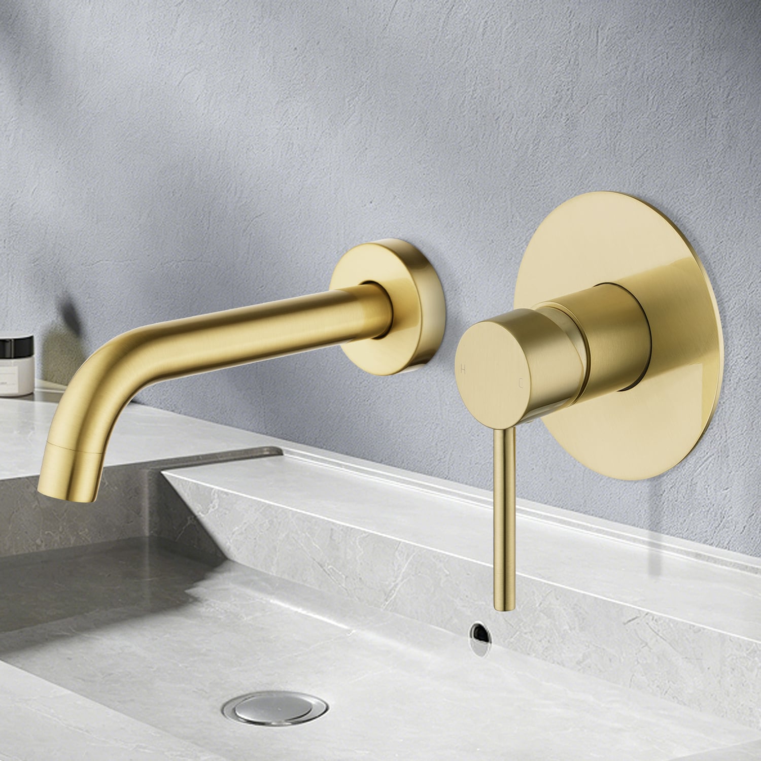 Euro 195mm Wall Mounted Bath Spout & Mixer Set