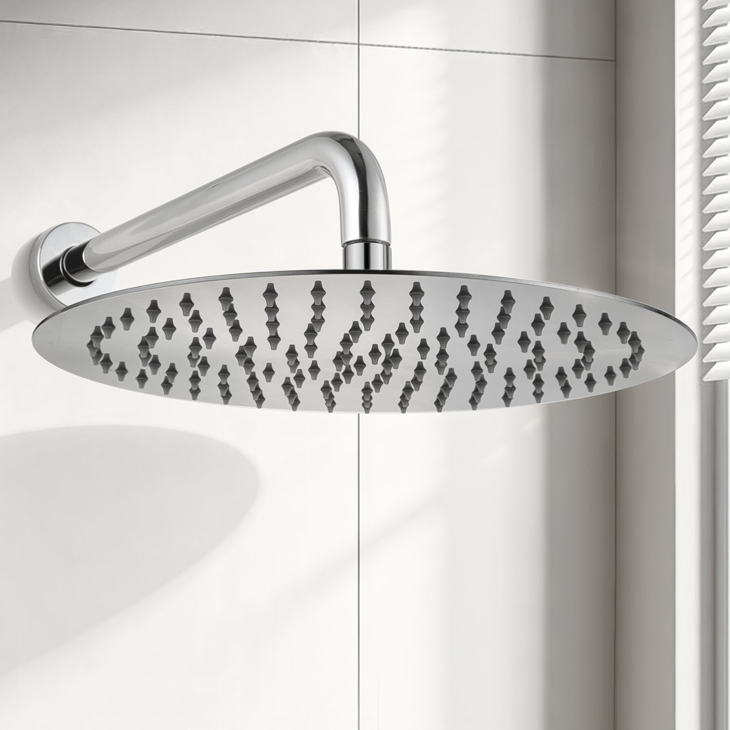 Euro 300mm Round Super-Slim Shower Arm & Head