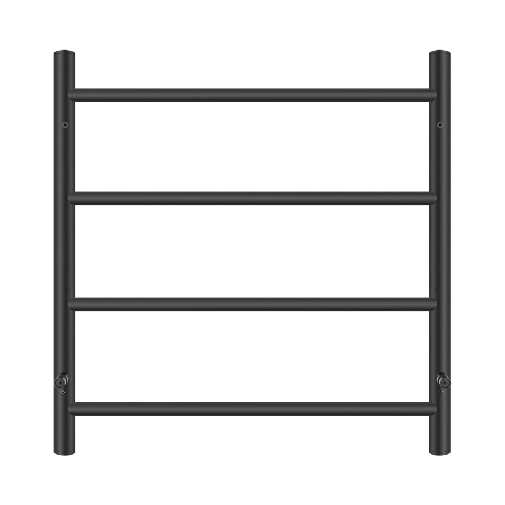 Corvyn 500 x 500mm Matte Black 4 Bar Heated Towel Rail