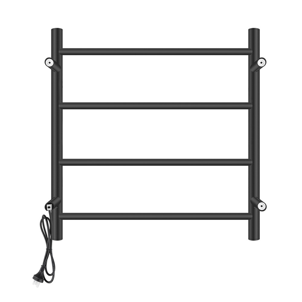 Corvyn 500 x 500mm Matte Black 4 Bar Heated Towel Rail