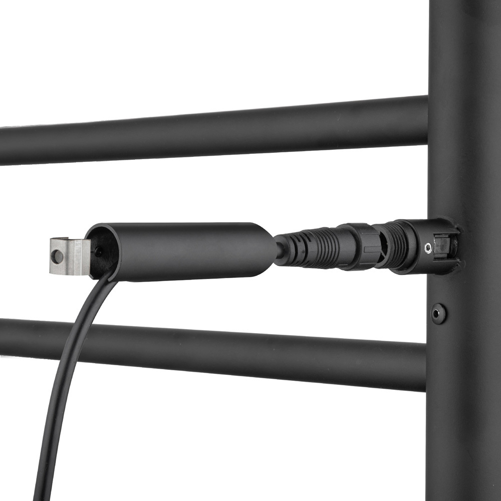 Corvyn 500 x 500mm Matte Black 4 Bar Heated Towel Rail