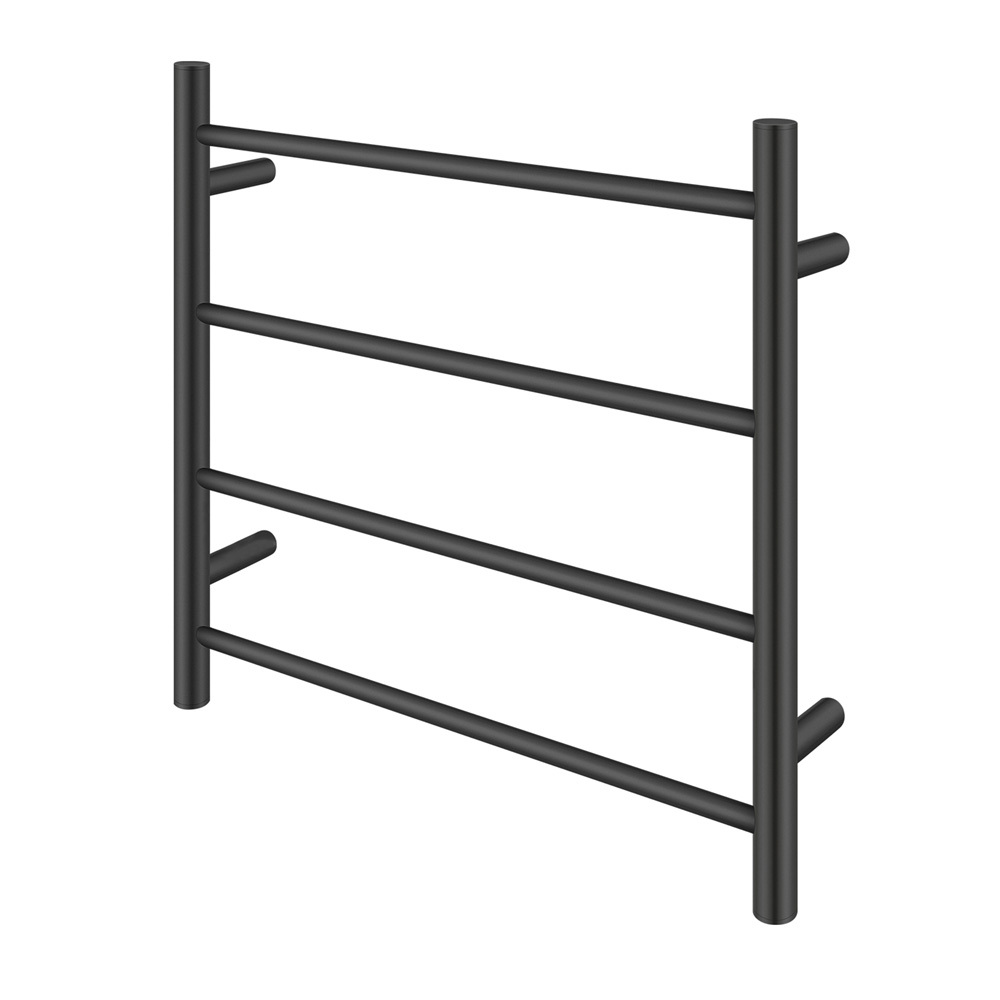 Corvyn 500 x 500mm Matte Black 4 Bar Heated Towel Rail