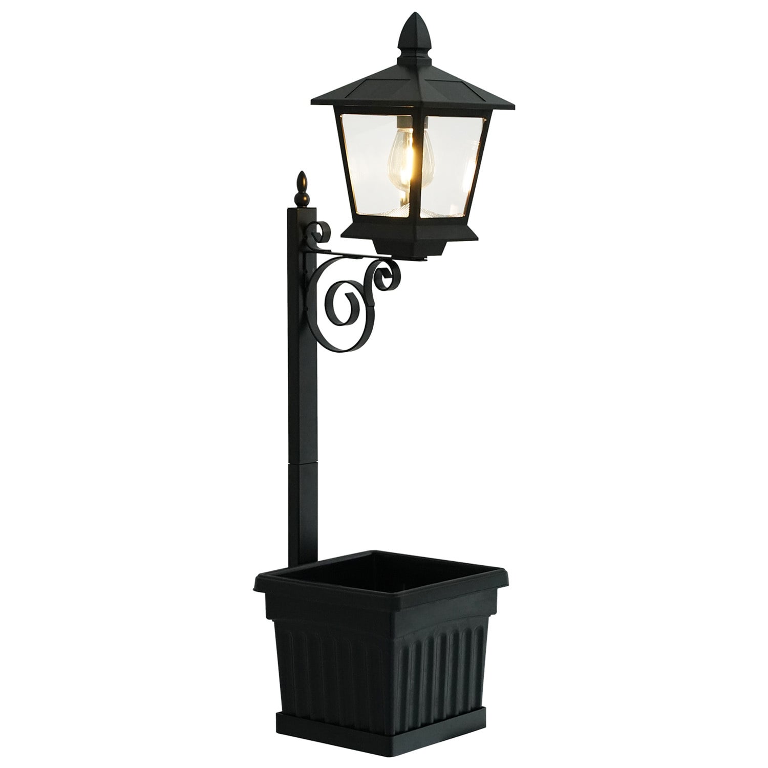 2 Piece Zander Solar Lamp Post Light Set