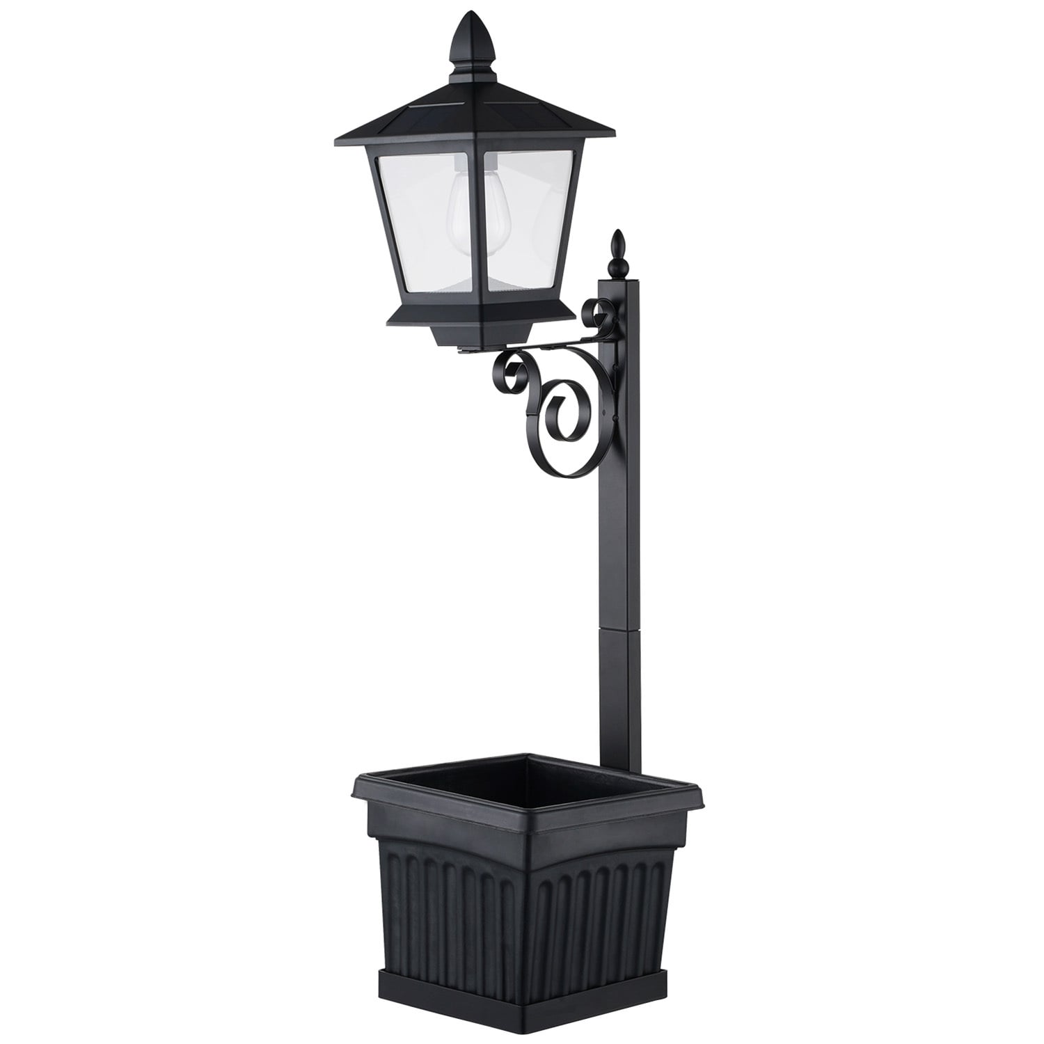 2 Piece Zander Solar Lamp Post Light Set